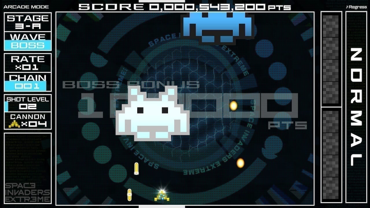 Space Invaders 03 Boss attacks are more about exposing a weakness than a straight damage race