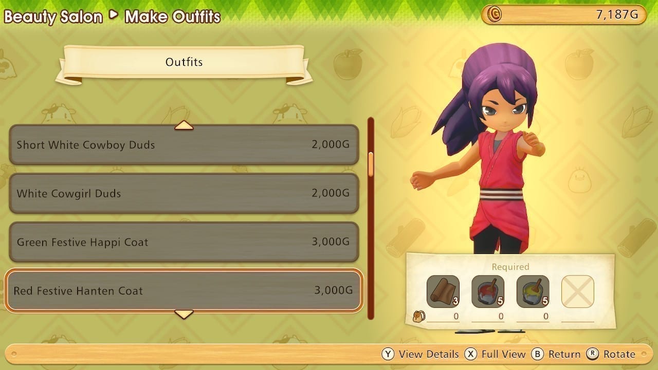 Character customisation at salon
