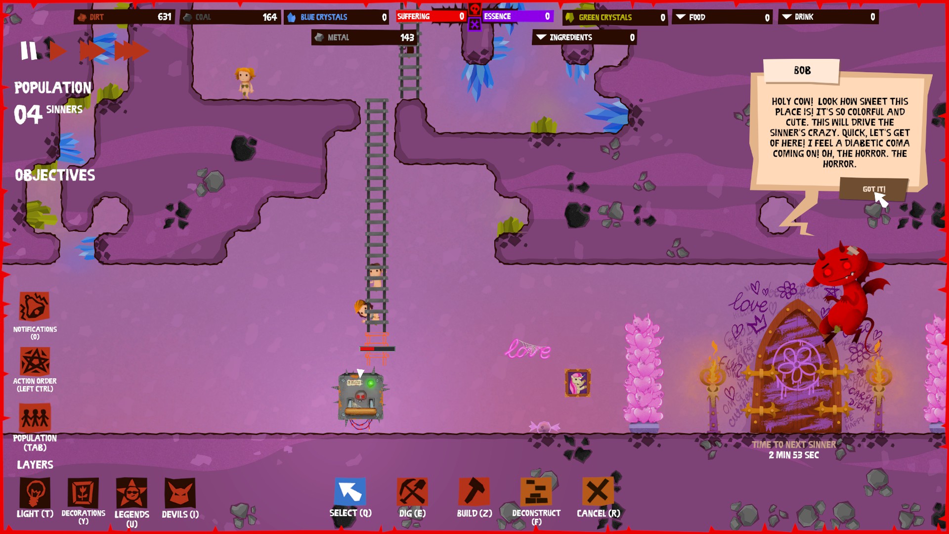 The Pink Hell, a unique and strange looking mission in Hell Architect.