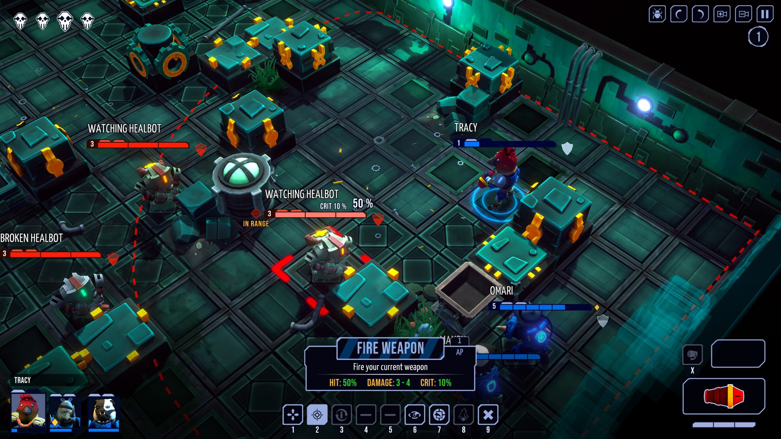 Your chances of hitting are always clearly labeled, but like all X-com style games, anything less than 100 can still miss, no matter how implausible it might seem