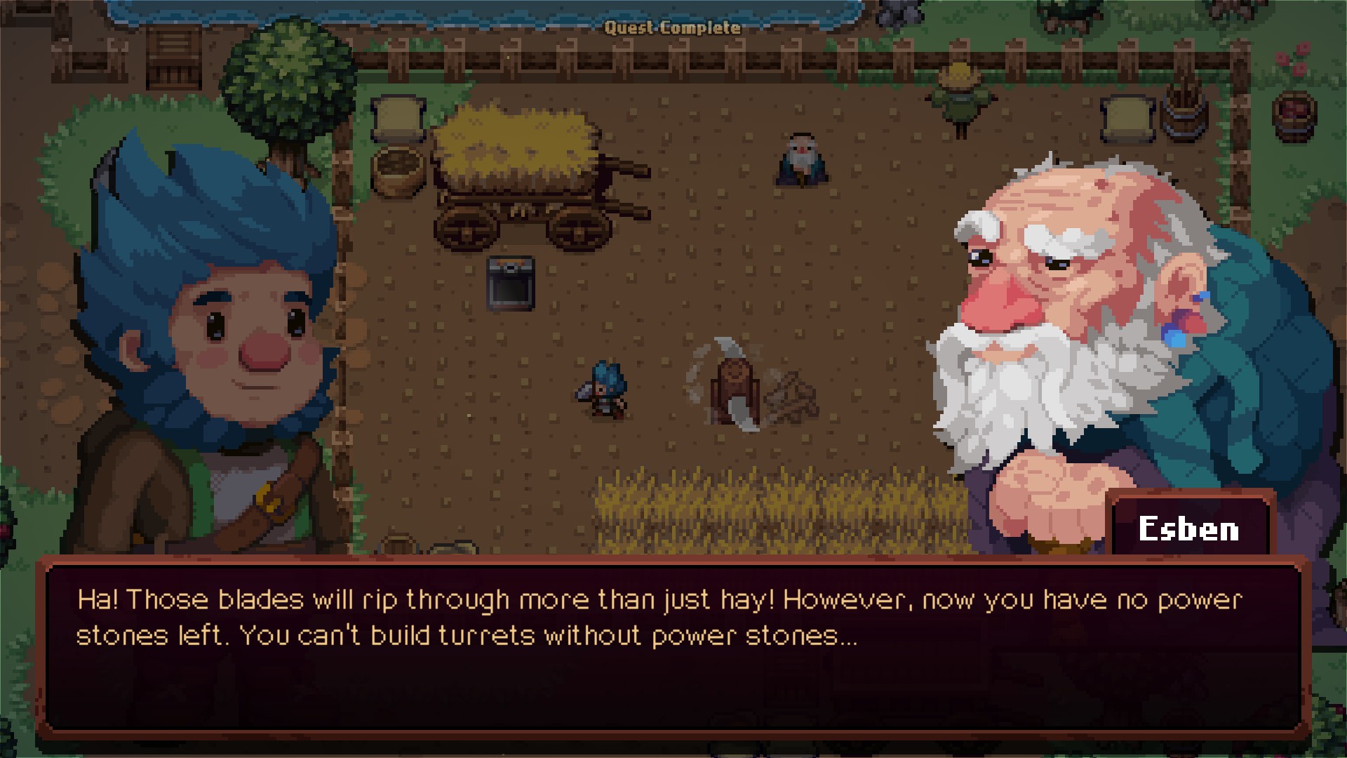 Dwerve talking to his grandfather, Esben.