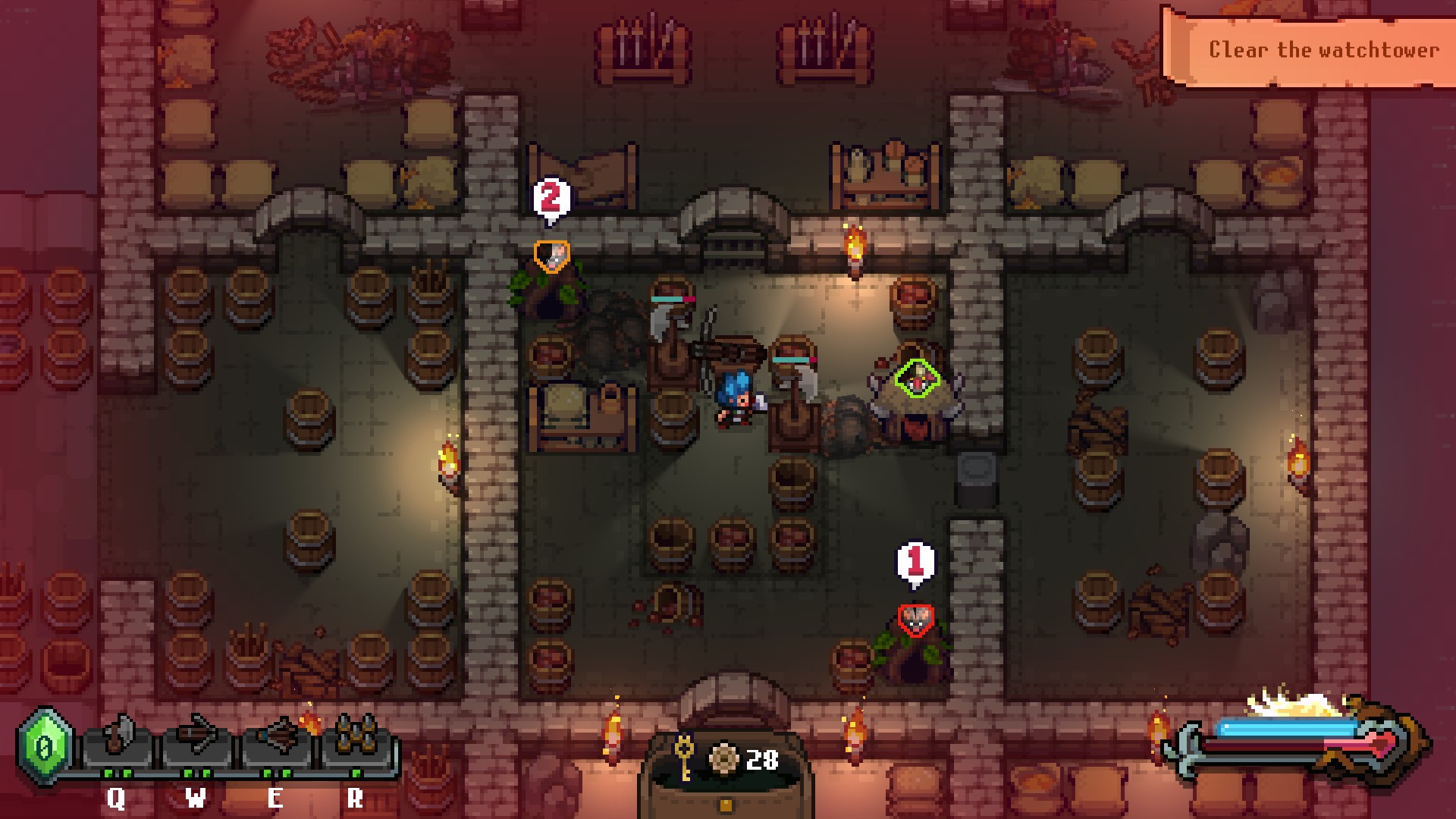 Dwerve hiding behind turrets while enemies are spawning