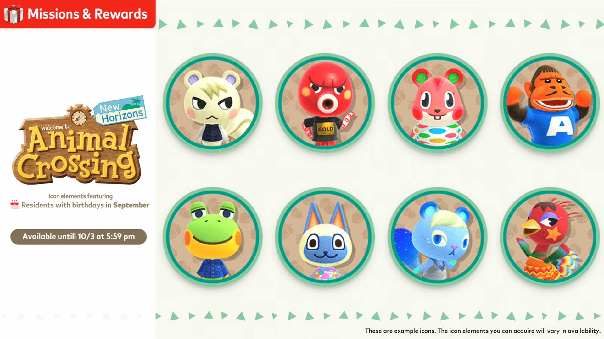 NSO Animal Crossing Icons