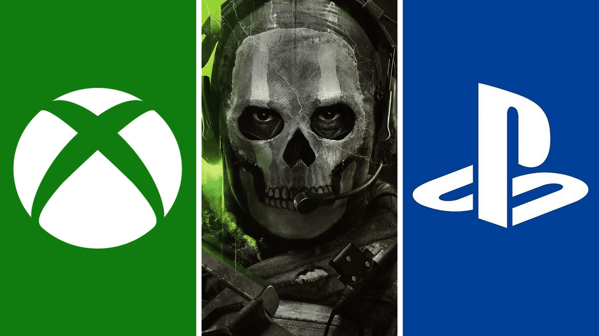 Xbox logo Call of Duty art and PlayStation logo