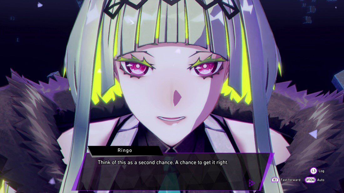 Ringo, the protagonist of Soul Hackers, delivering a line of dialogue.