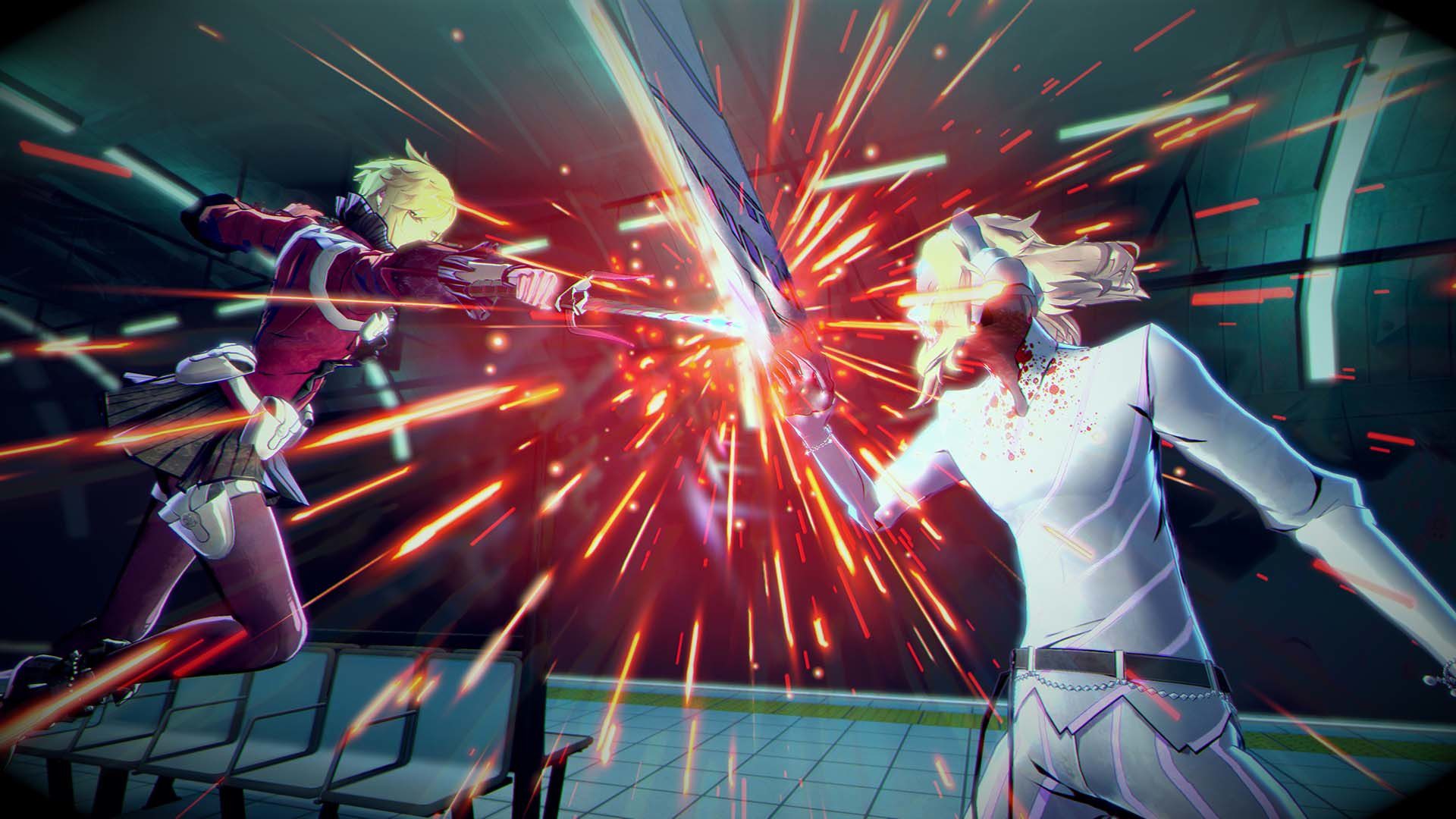Milady taking on Zenon, one of the antagonists of Soul Hackers 2.