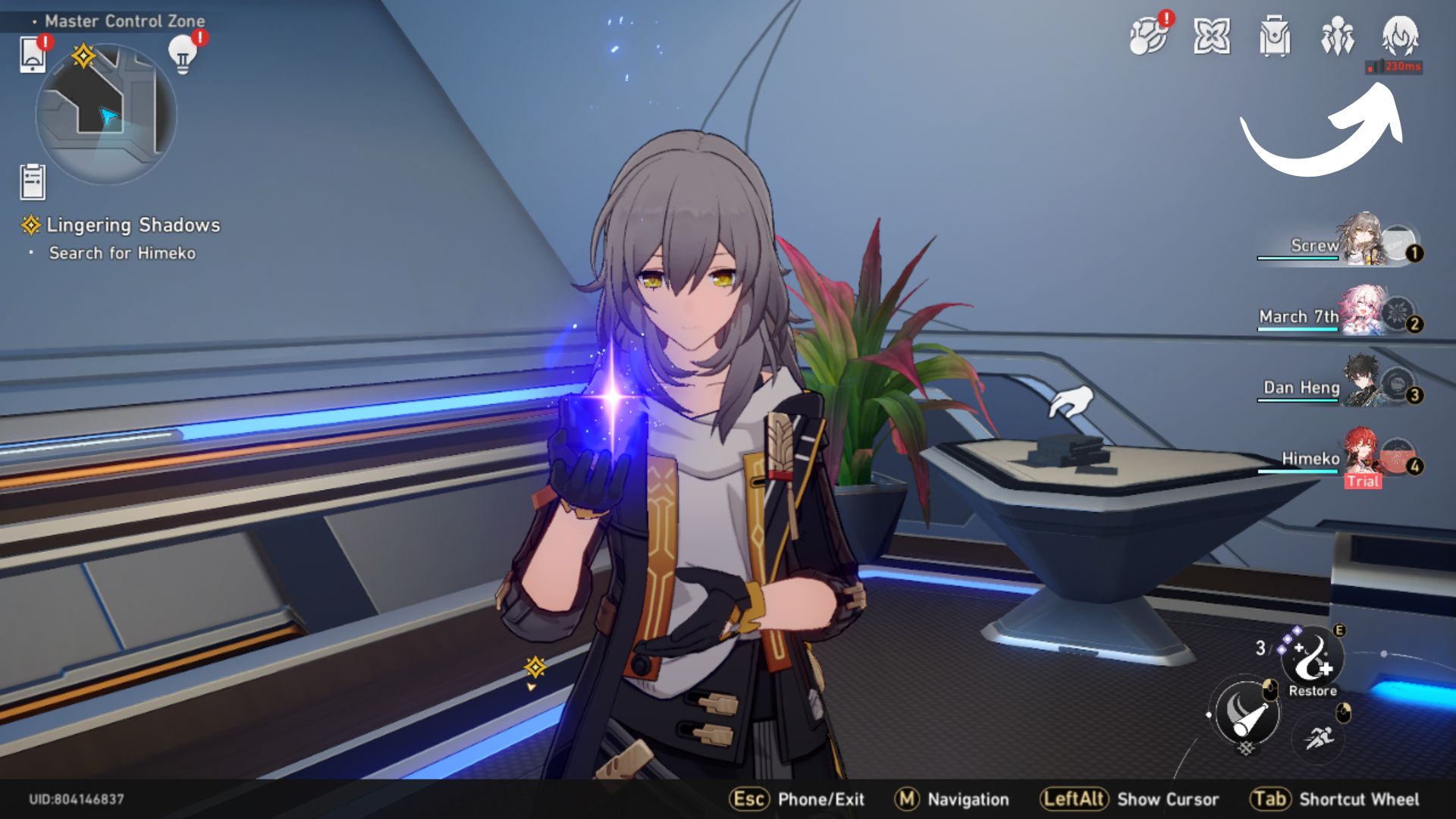 Honkai Star Rail Character Menu