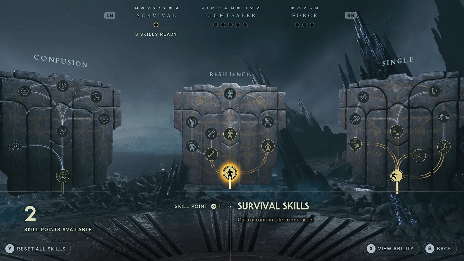 Jedi Survivor Survival Skill Menu 1 Jedi Survivor Survival Skill Menu