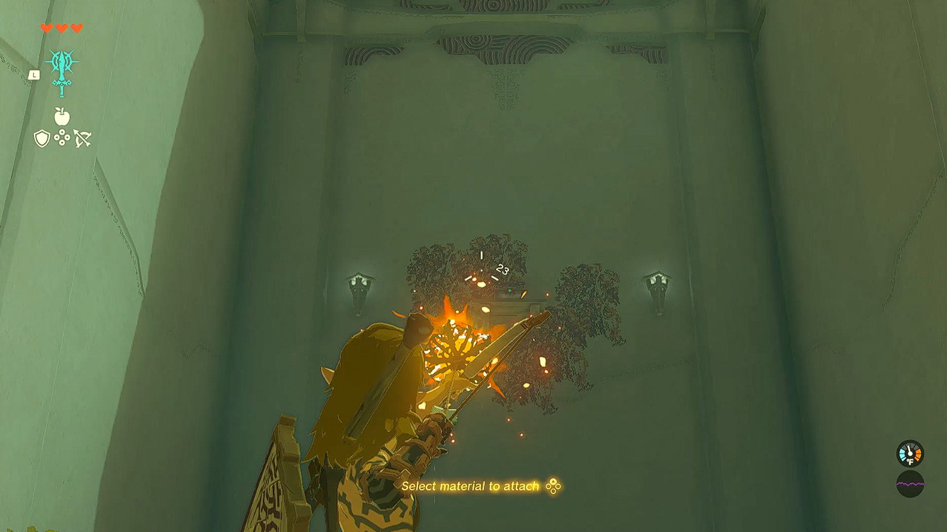 Zelda Tears of the Kingdom In Isa Shrine Shooting Fire Arrow