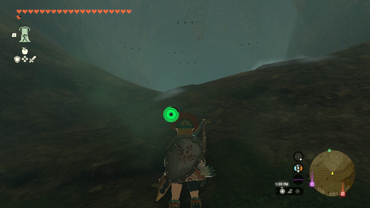 When done correctly, the items will just hang in midair like this, until you get close enough.