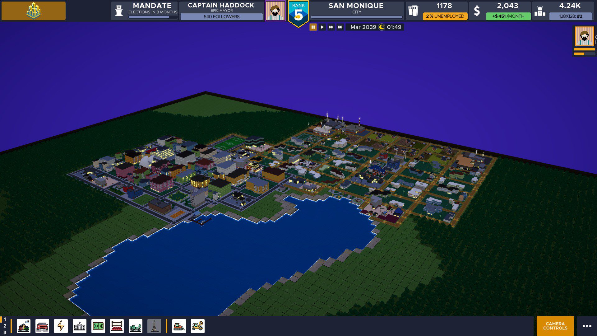 A large lakeside city in Silicon City