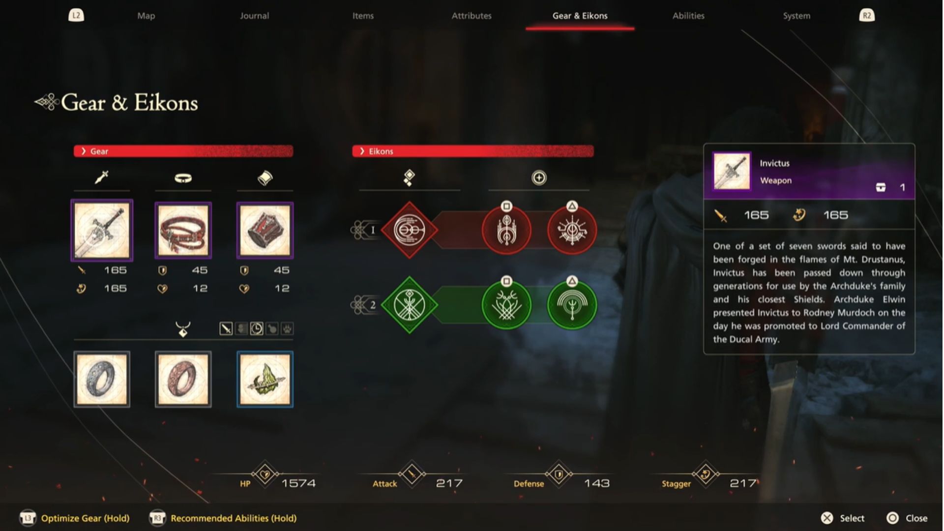 Final Fantasy 16 Invictus Stats