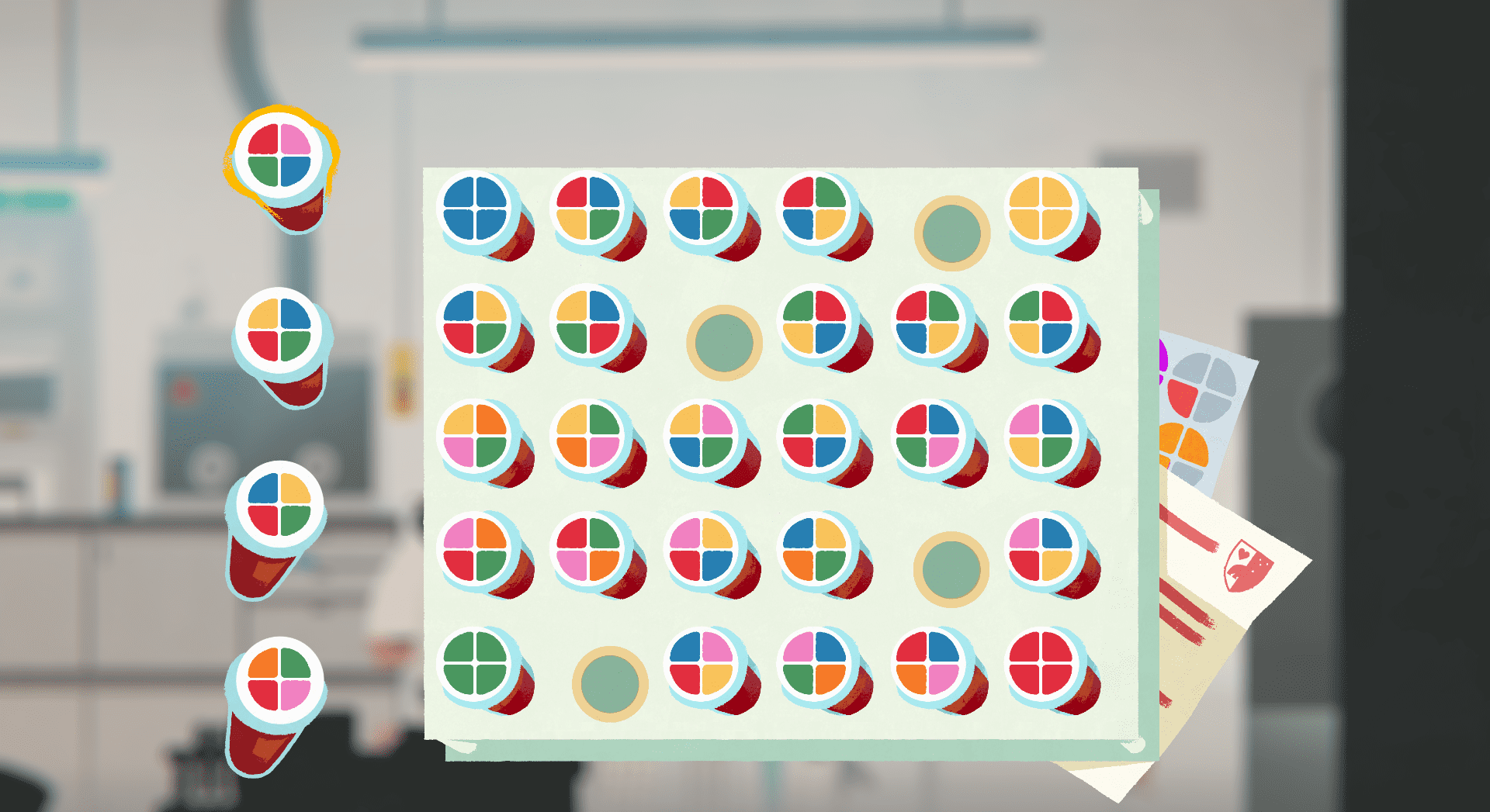 blood blood sorting mini game