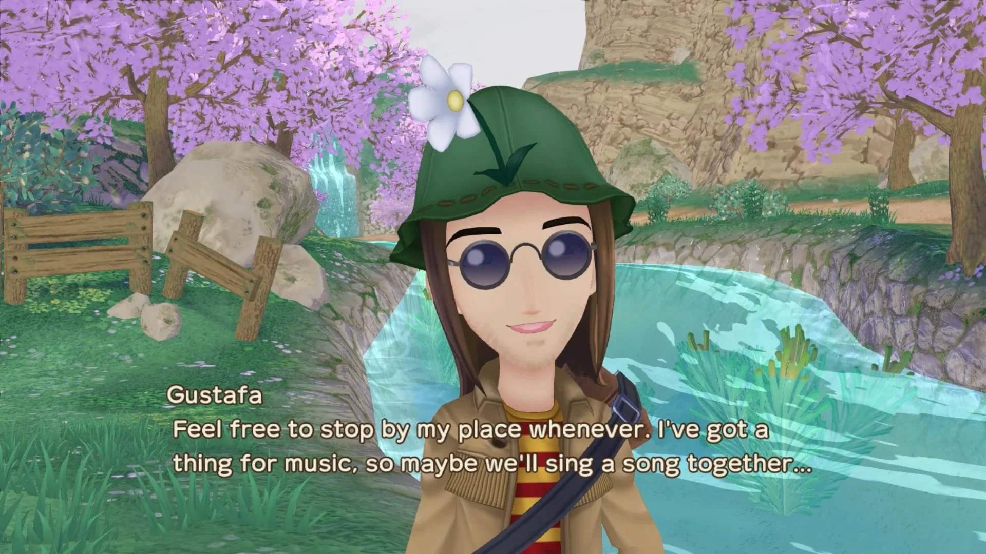 Gustafa from the Story of Seasons A Wonderful Life is just hanging out