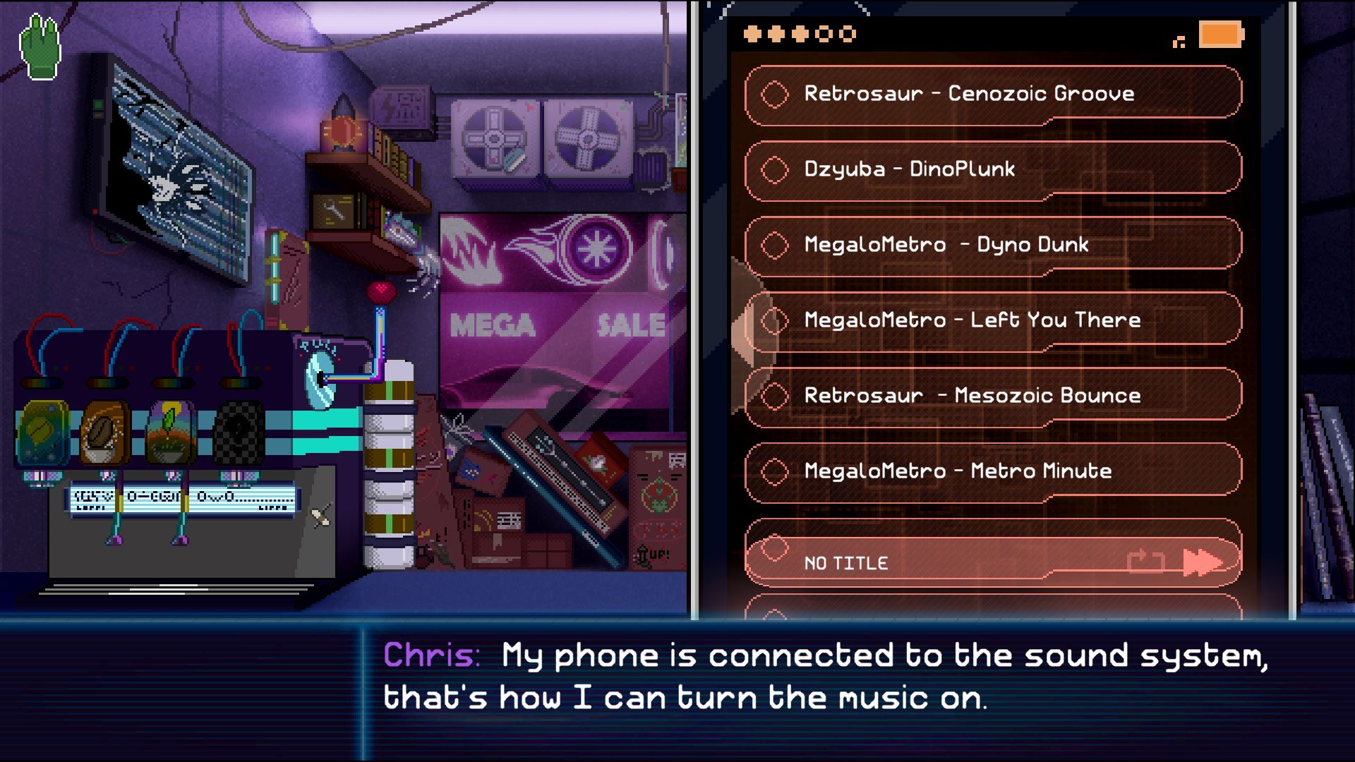 The in-game music player The in-game music player