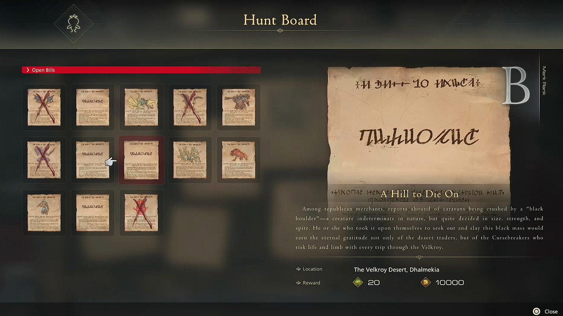 Final Fantasy 16 Hunt Board