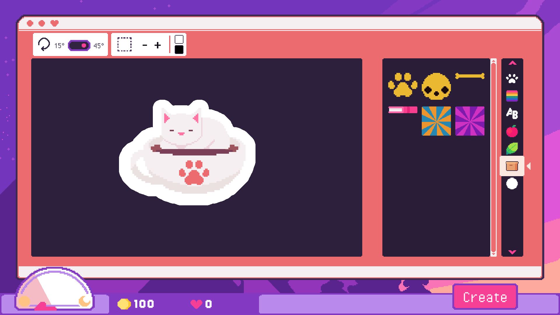 Designing my first sticker, a cat in a coffee cup