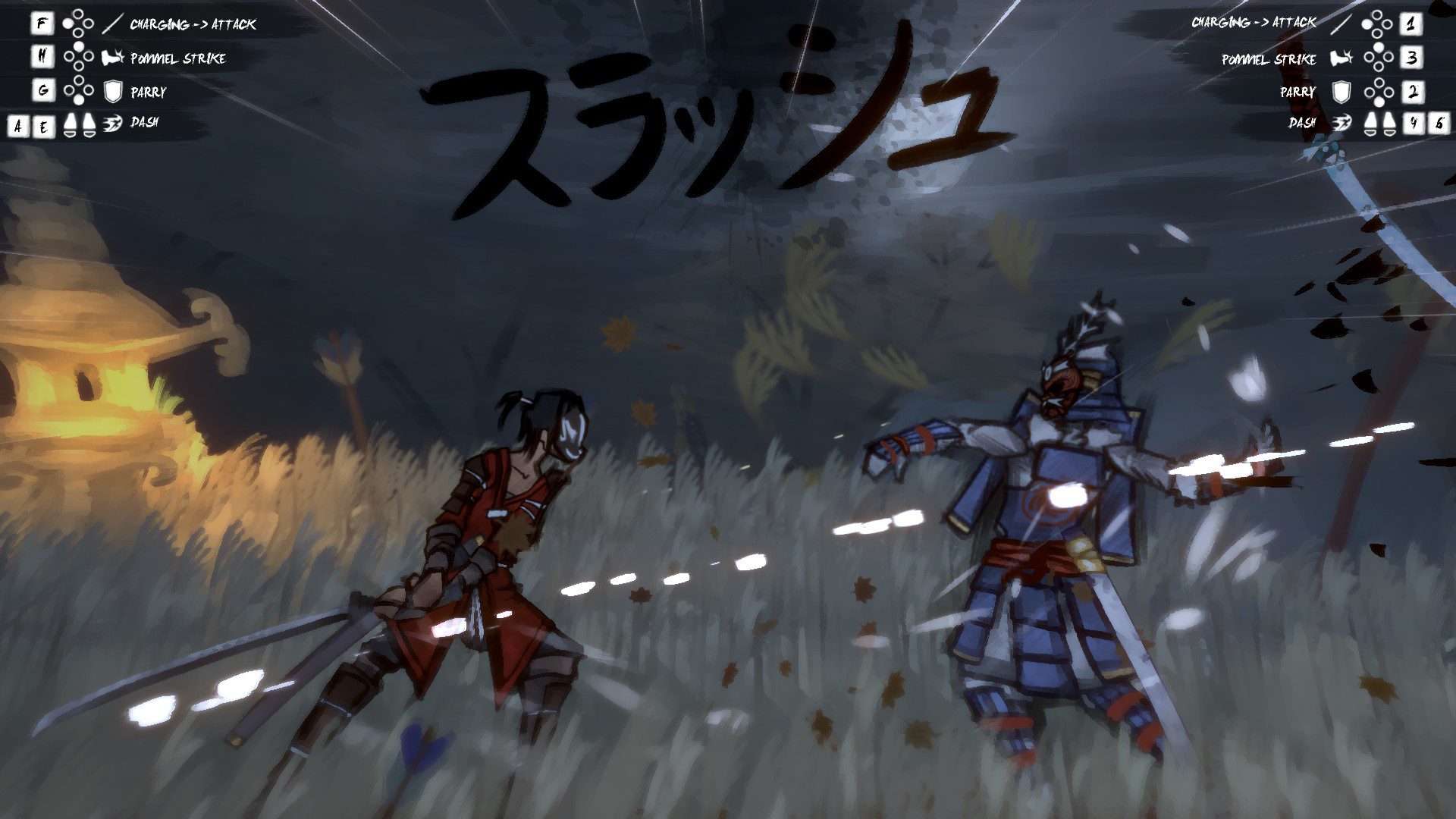 SclashFinal A masked ronin dealing a strike to their opponent