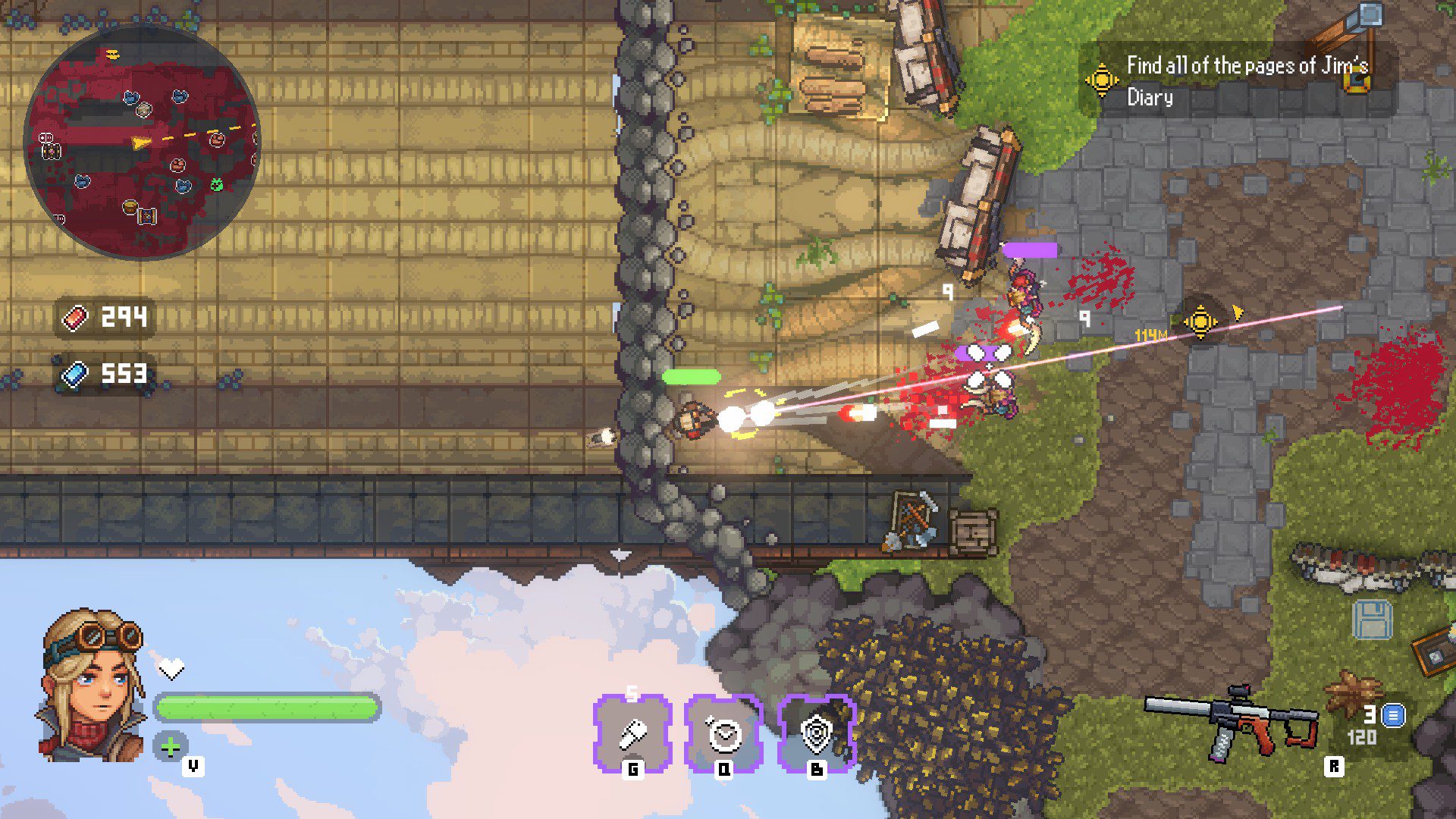 Black Skylands Screenshot 05 Fighting monsters on an island in Black Skylands.