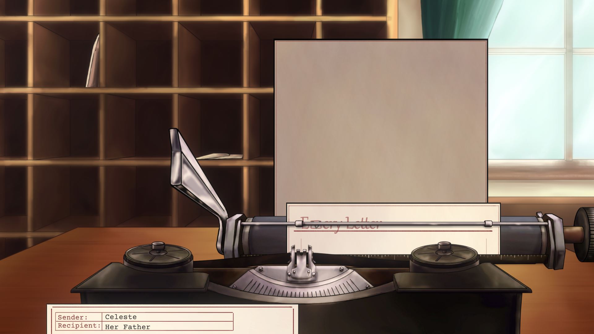 Blank letter in Typewriter