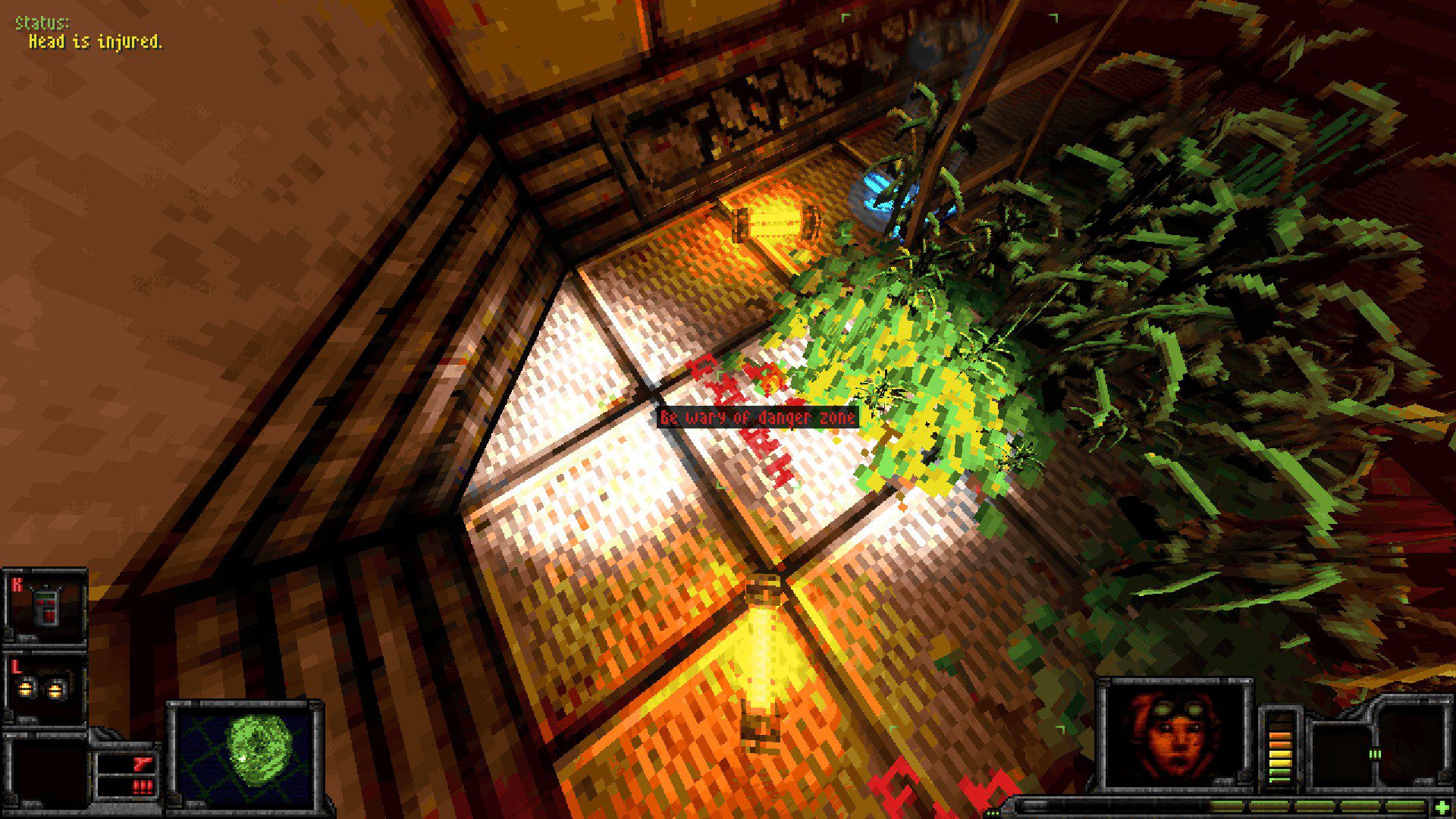 A player message saying "Be wary of danger zone"