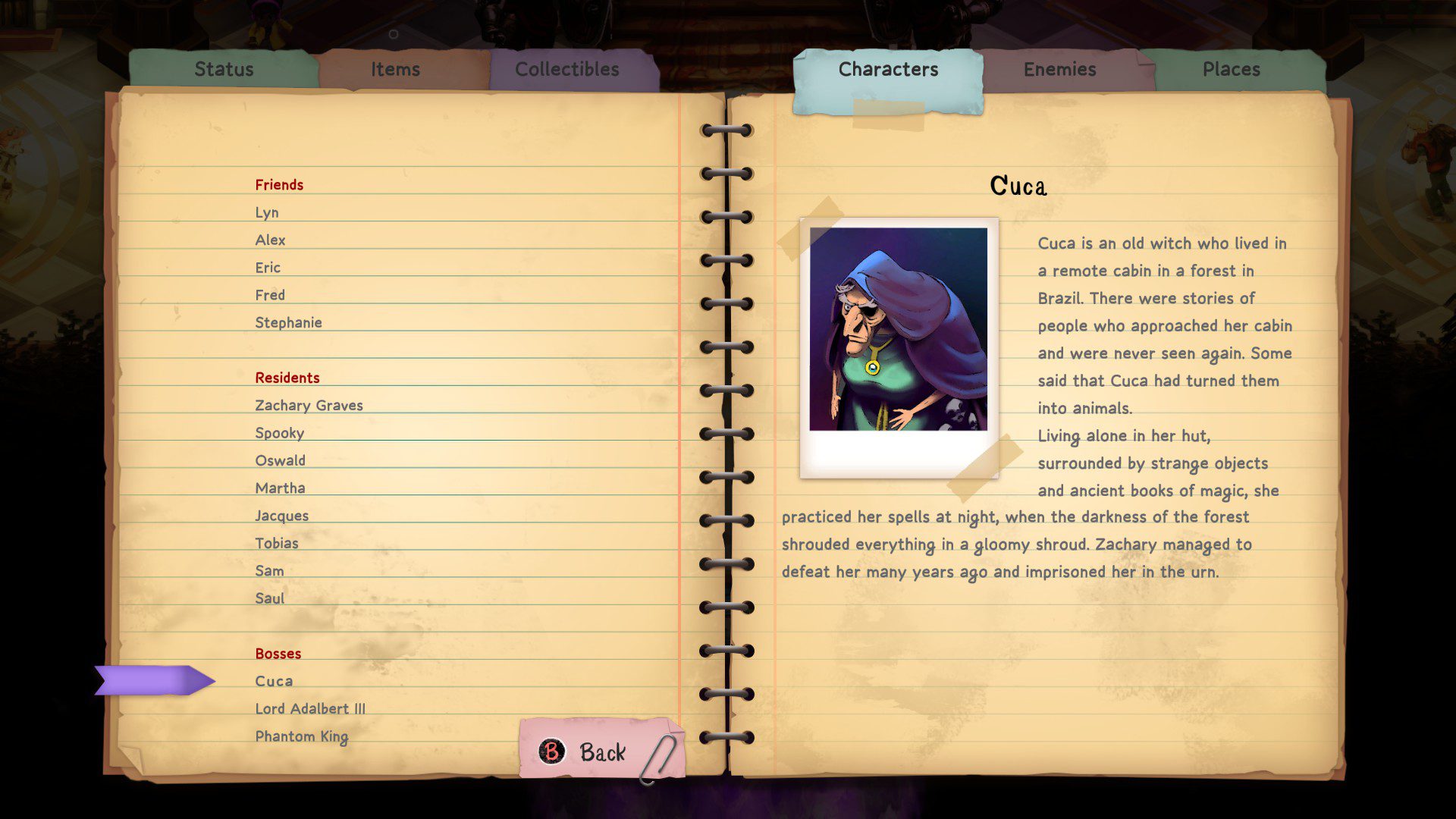 HauHJournal A journal detailing the backstory of different enemies and items