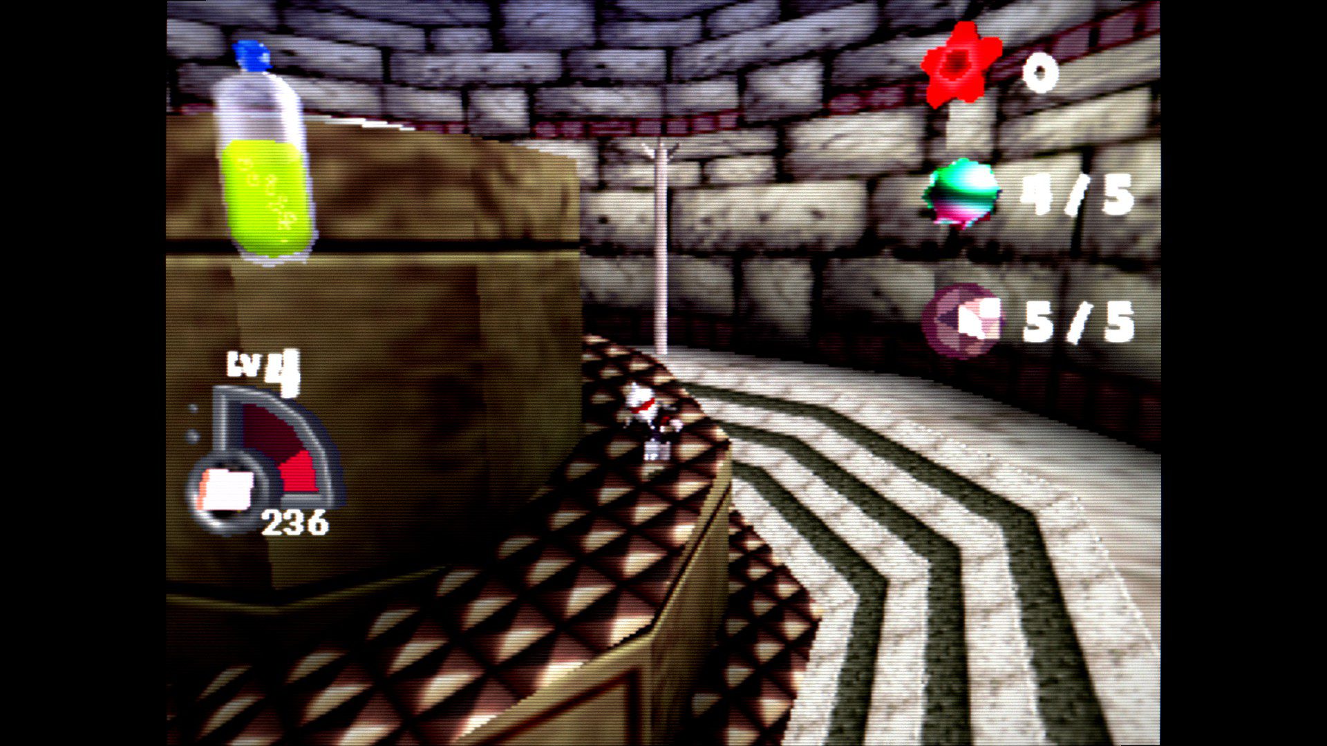 CK64Lean Protagonist running up a spiral monument, leaning to the side as they do so