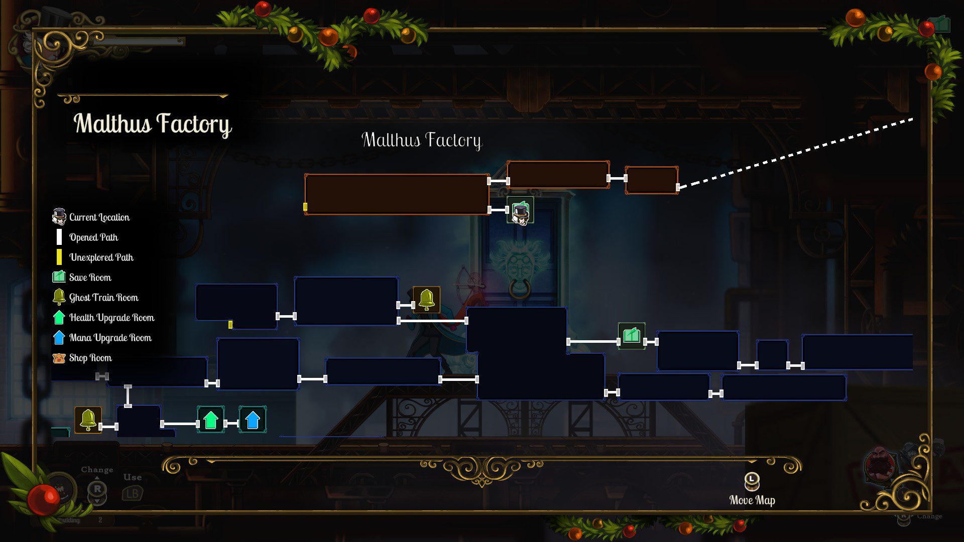 A picture of the in-game map