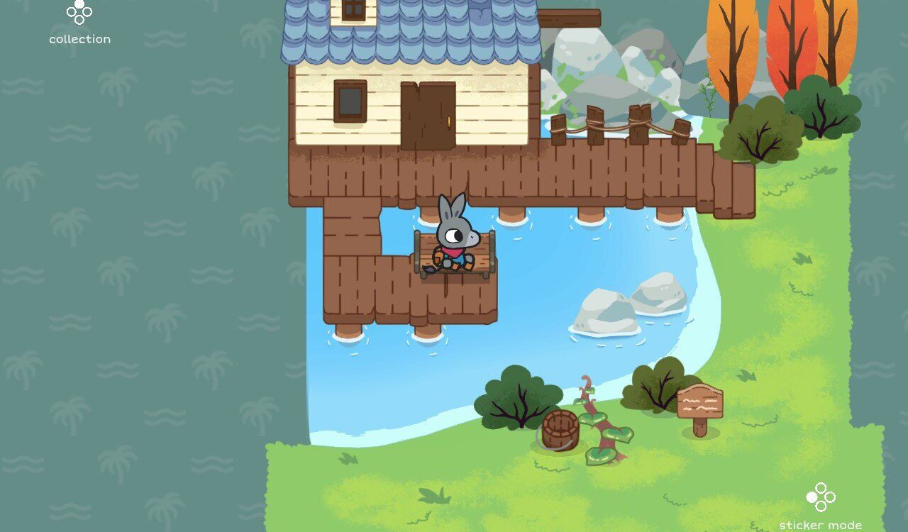 Flynn the donkey sitting on a bench in A Tiny Sticker Tale