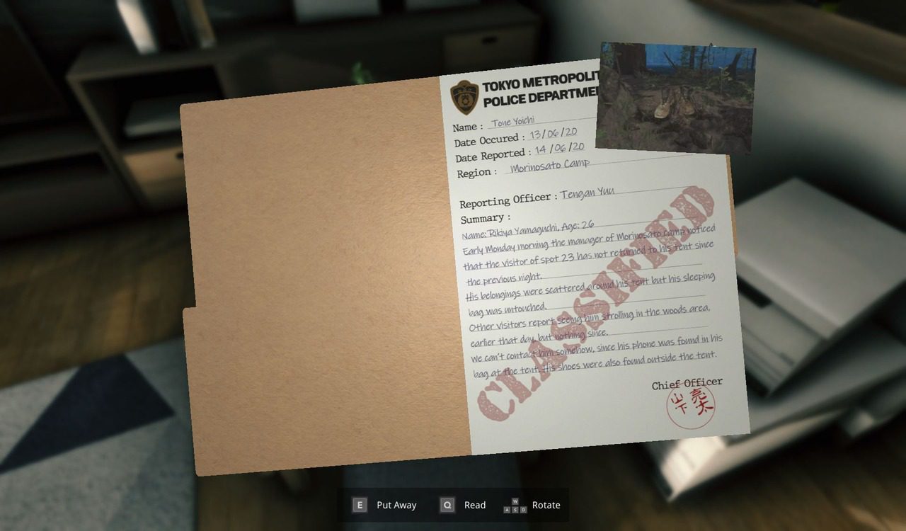 The first case file, though shoes don't come up again
