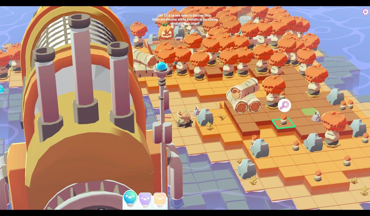 In each new area you have to identify objects to be able to use them in The Cloud and on your island.