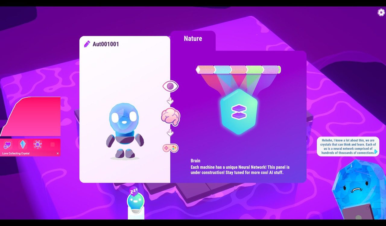 The robots have a neural network which helps them learn their tasks