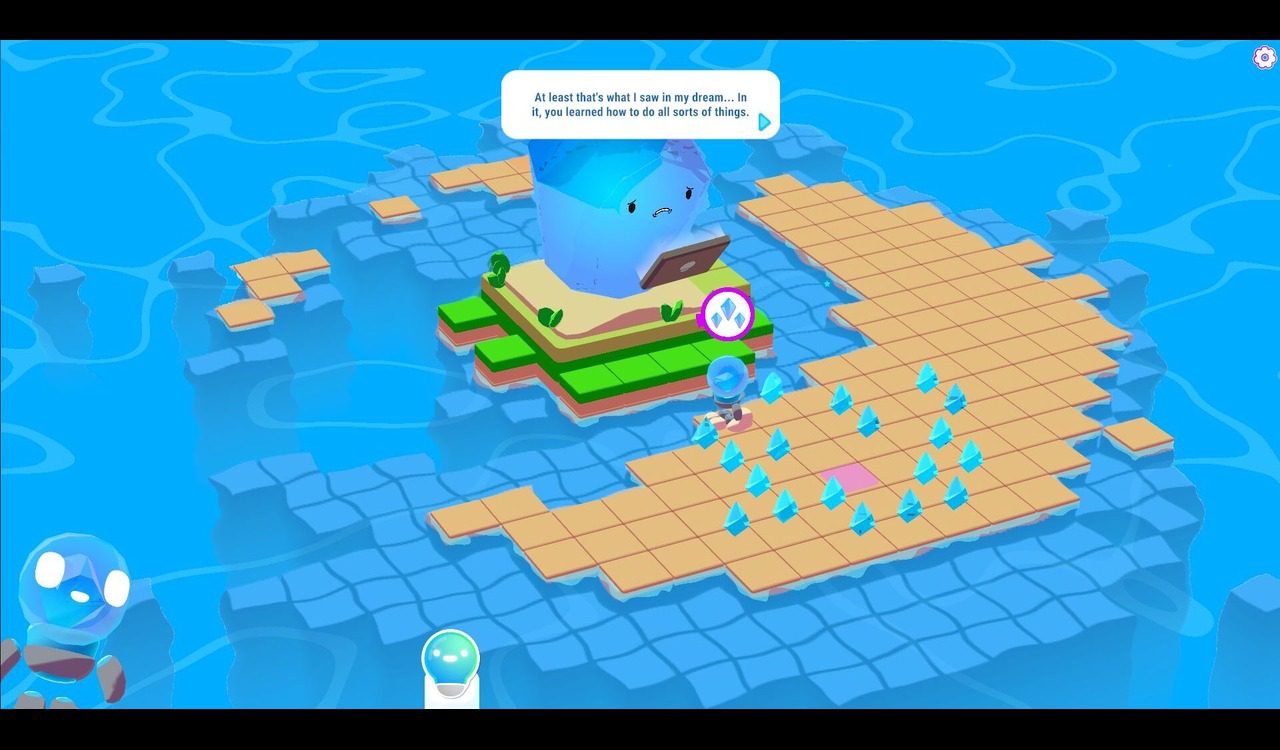 A sentient crystal gives life to our first robot friend