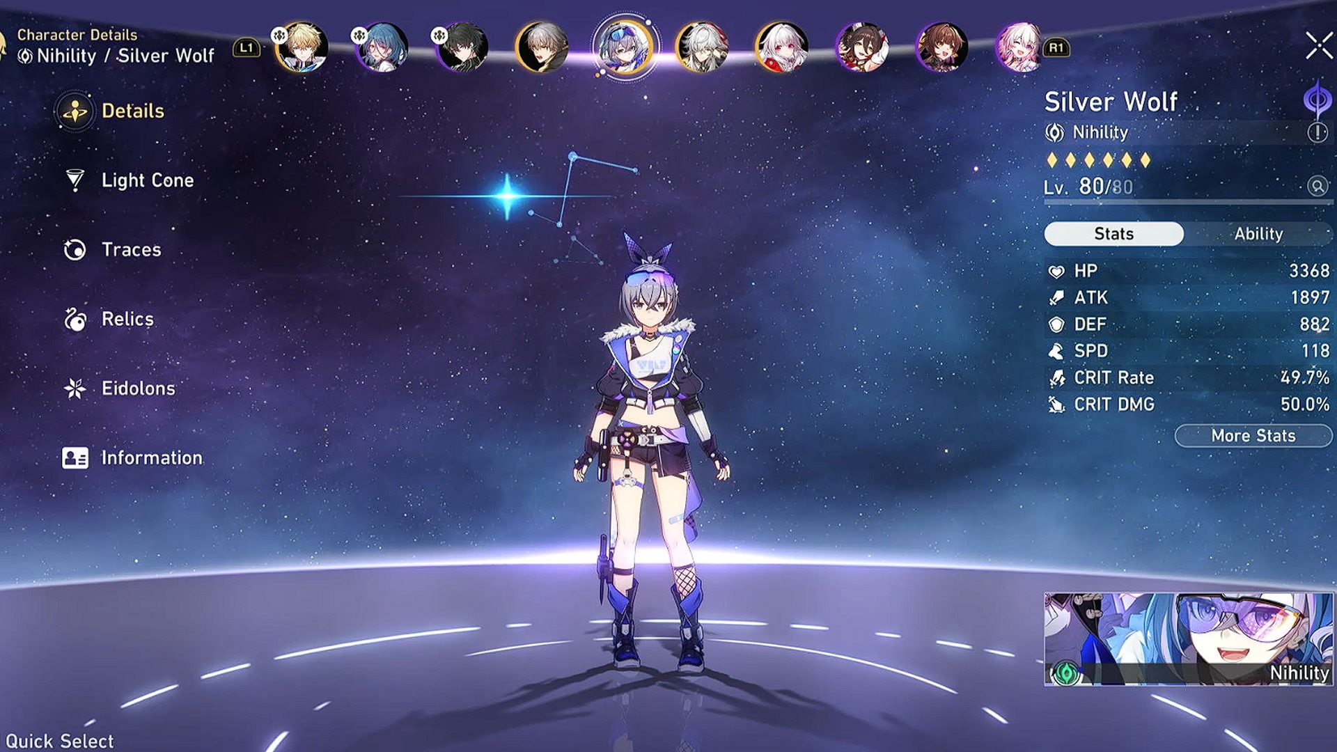 Honkai Star Rail Silver Wolf Details