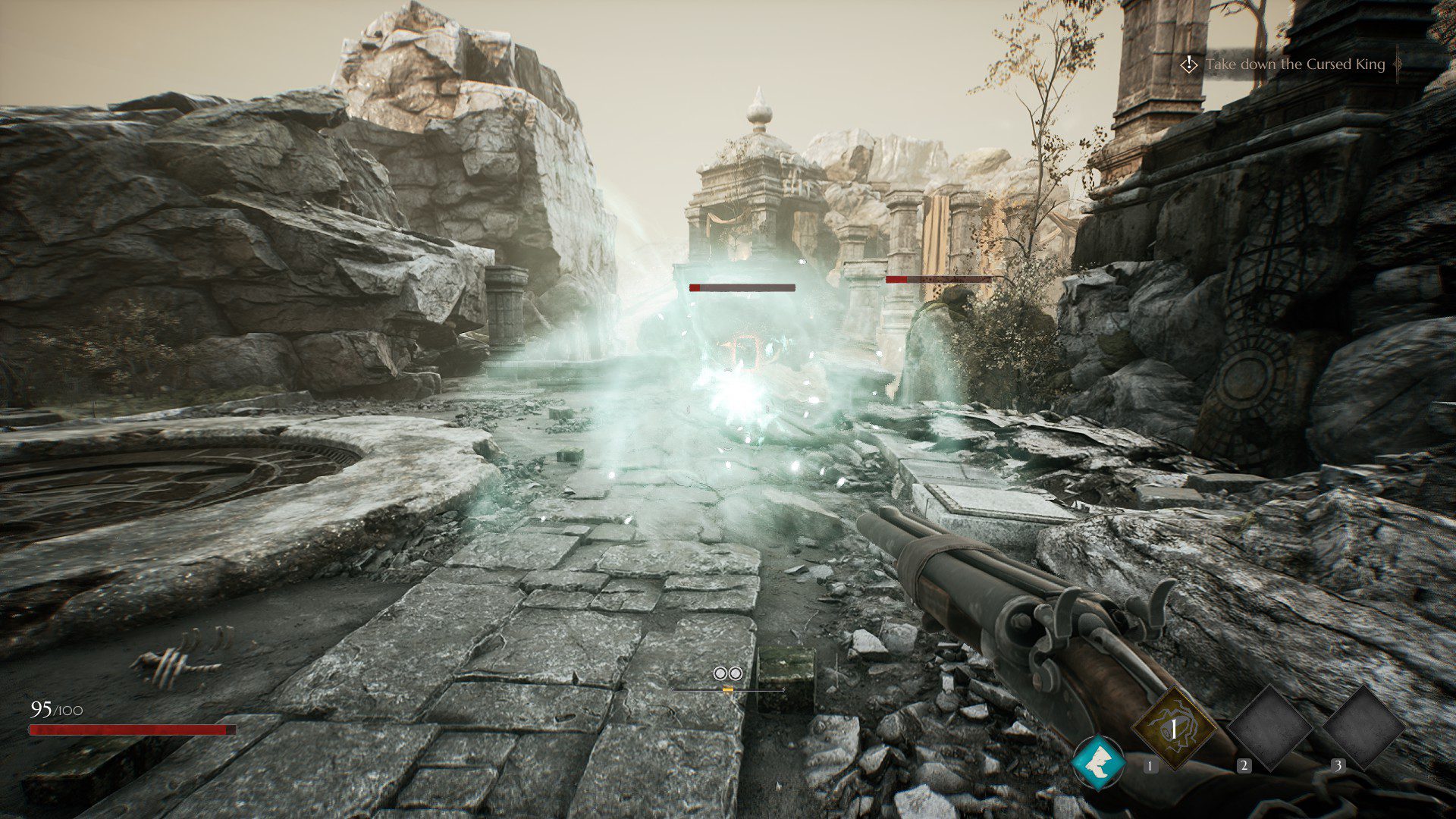 The puff of smoke that enemies teleport in, this one is blueish in particular