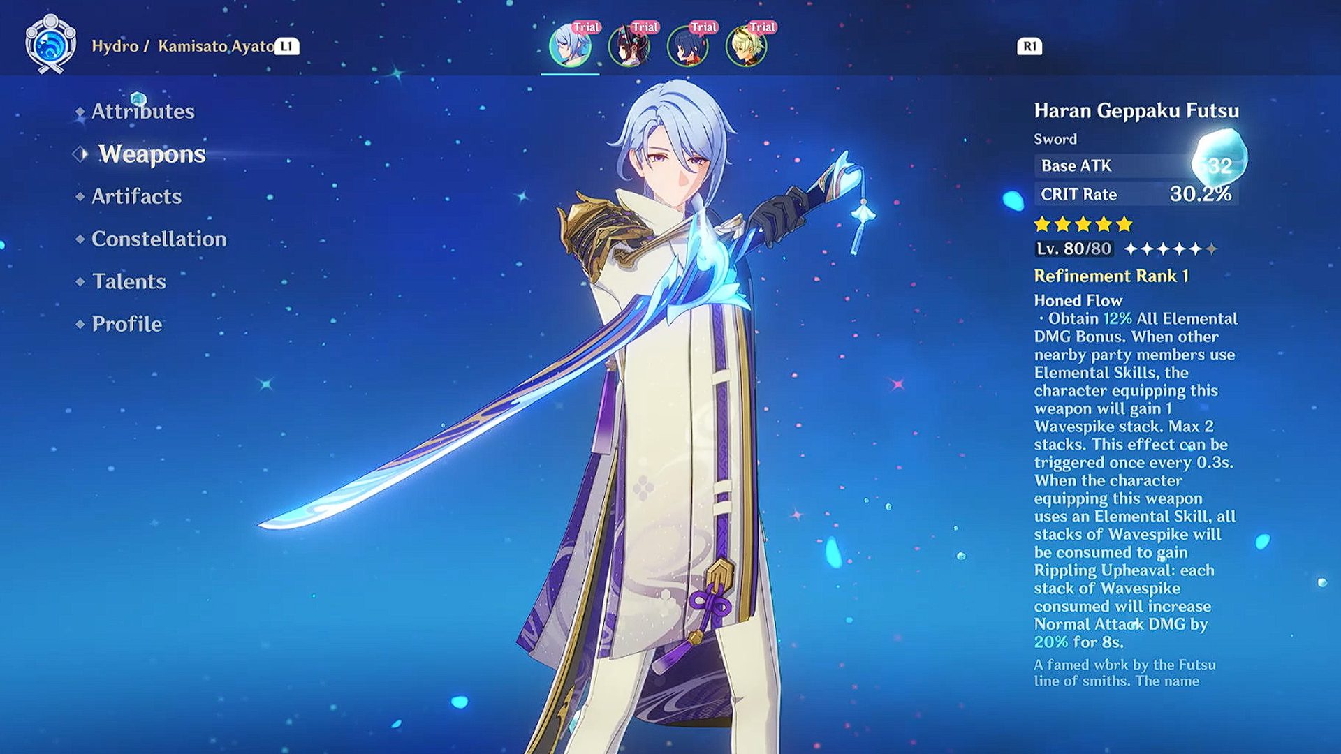 Genshin Impact Ayato Build