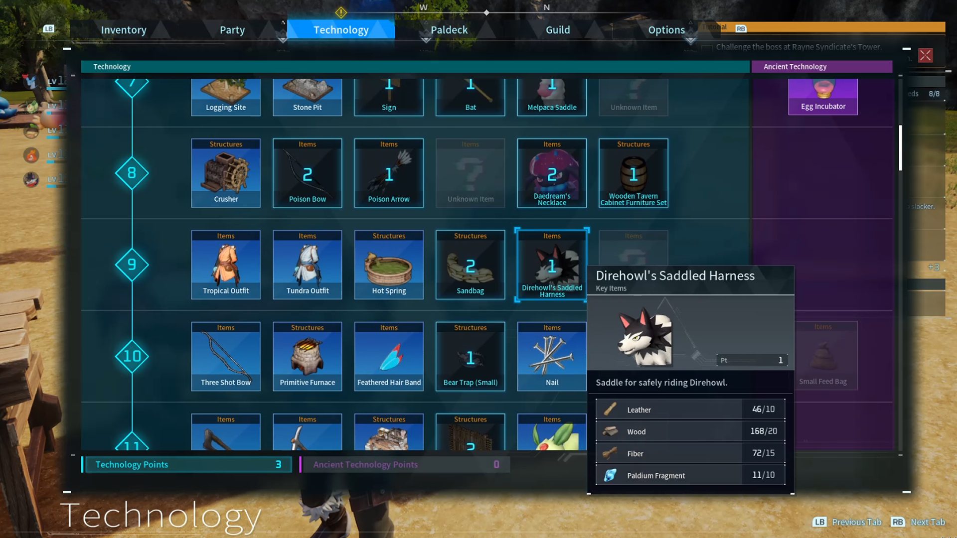 Palworld Saddle Recipe