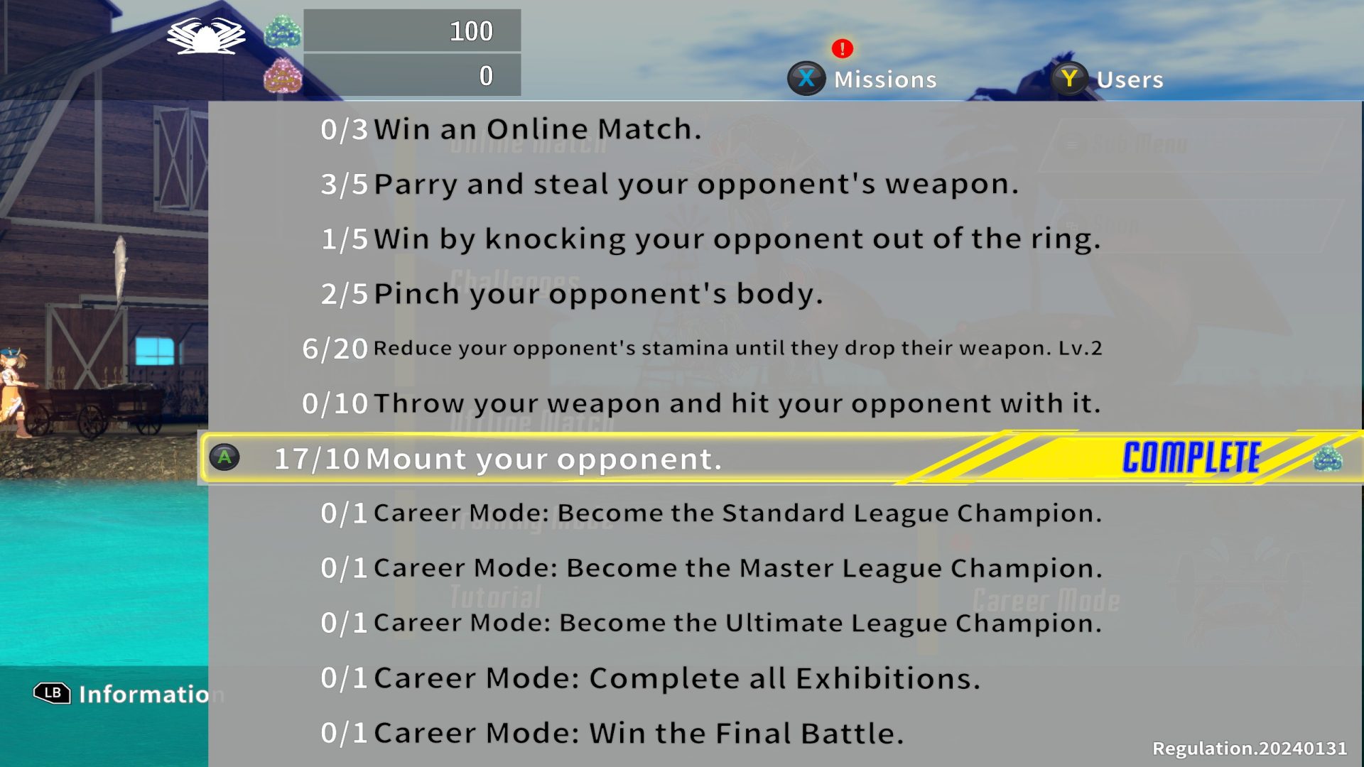 Complete missions to gain blue and red crab currency to unlock bigger better crustaceans