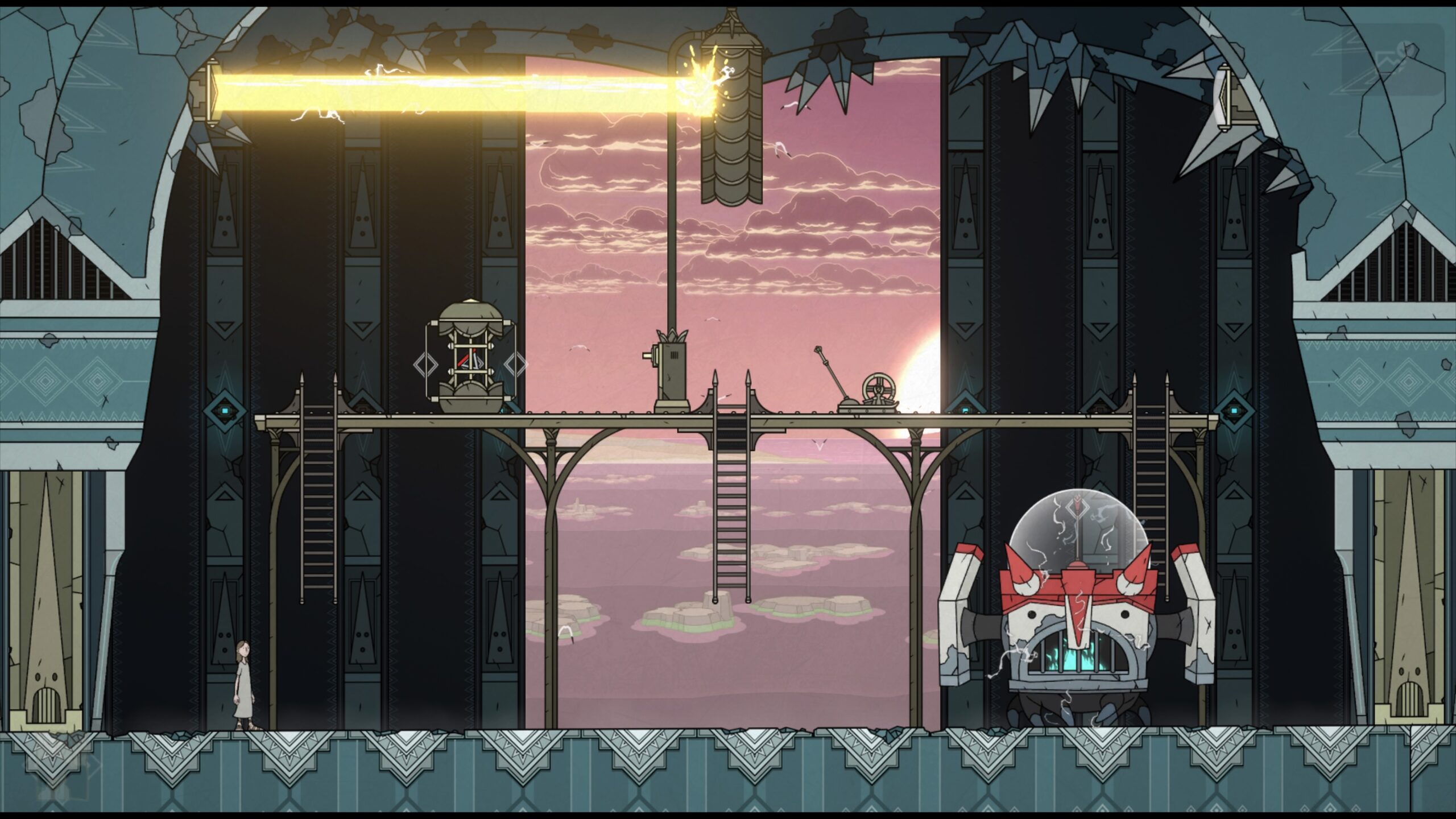 Saviorless bossfight against a robotic construct