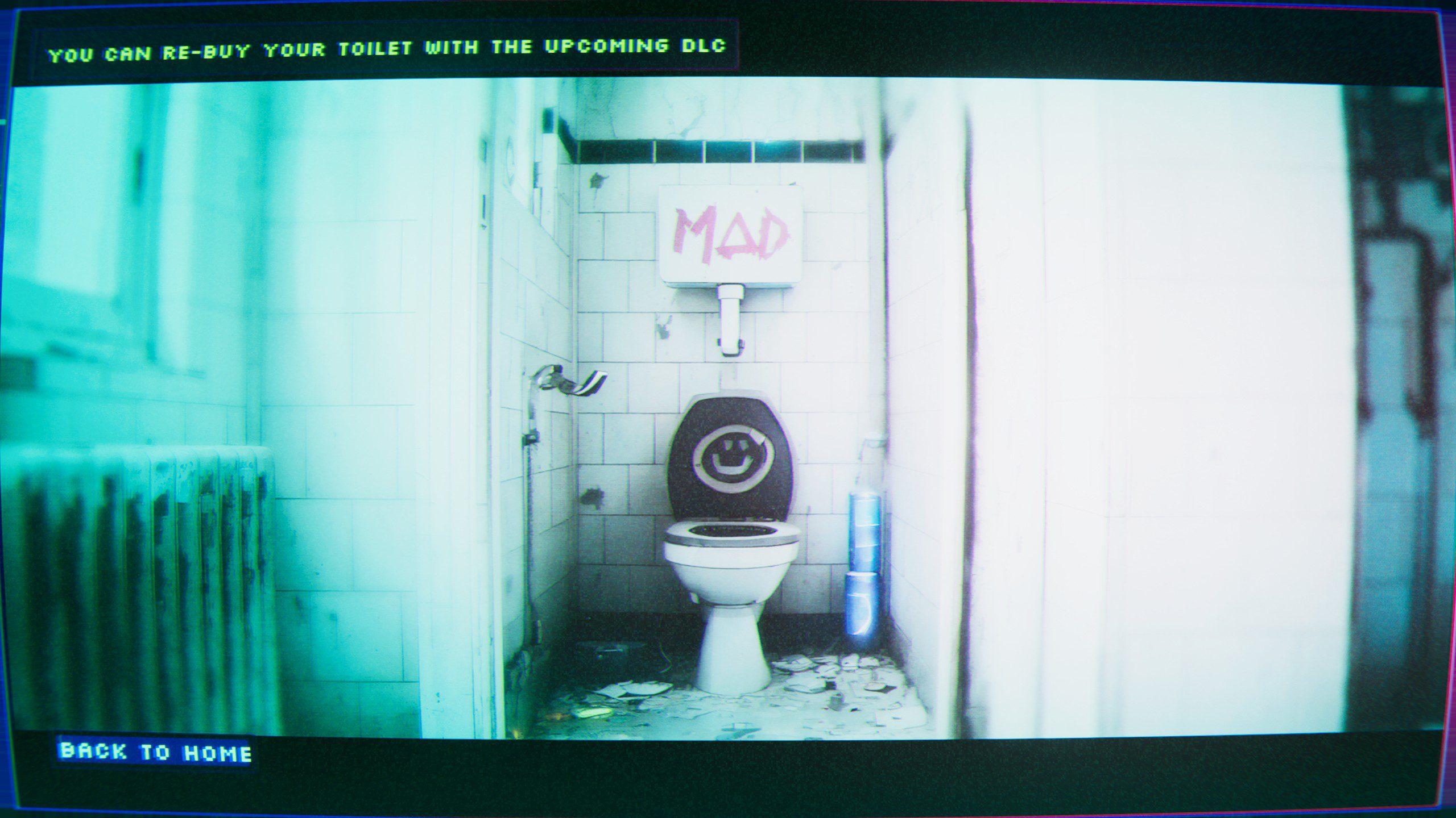 Death Noodle Delivery Cybernet advertisement for a toilet