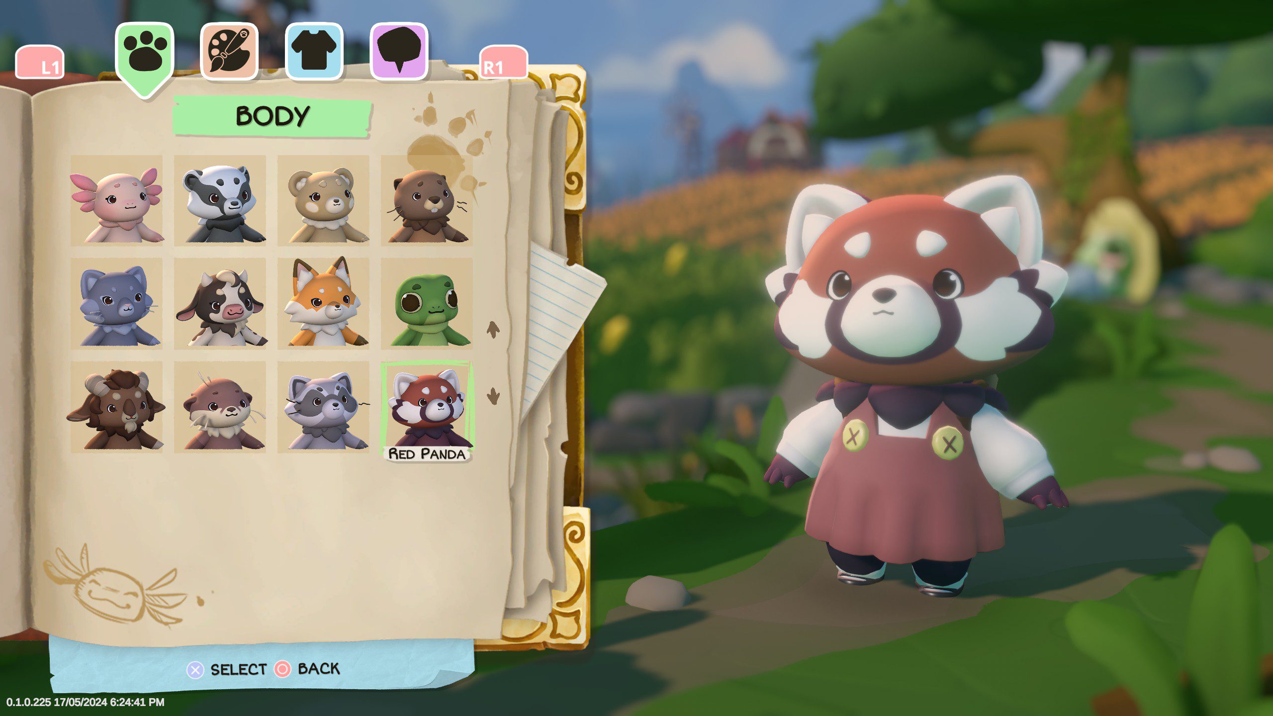 Cozy Caravan Screenshot 01 The character creation screen in Cozy Caravan presenting a dozen different animals we can choose from.