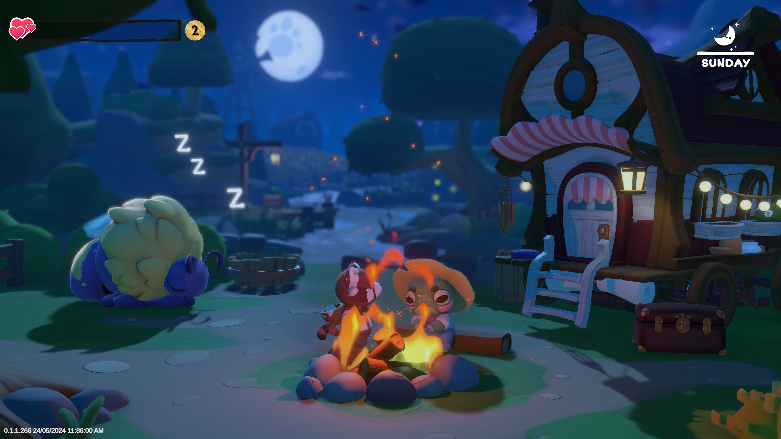 Cozy Caravan Screenshot 05 A small campfire near the caravan in Cozy Caravan