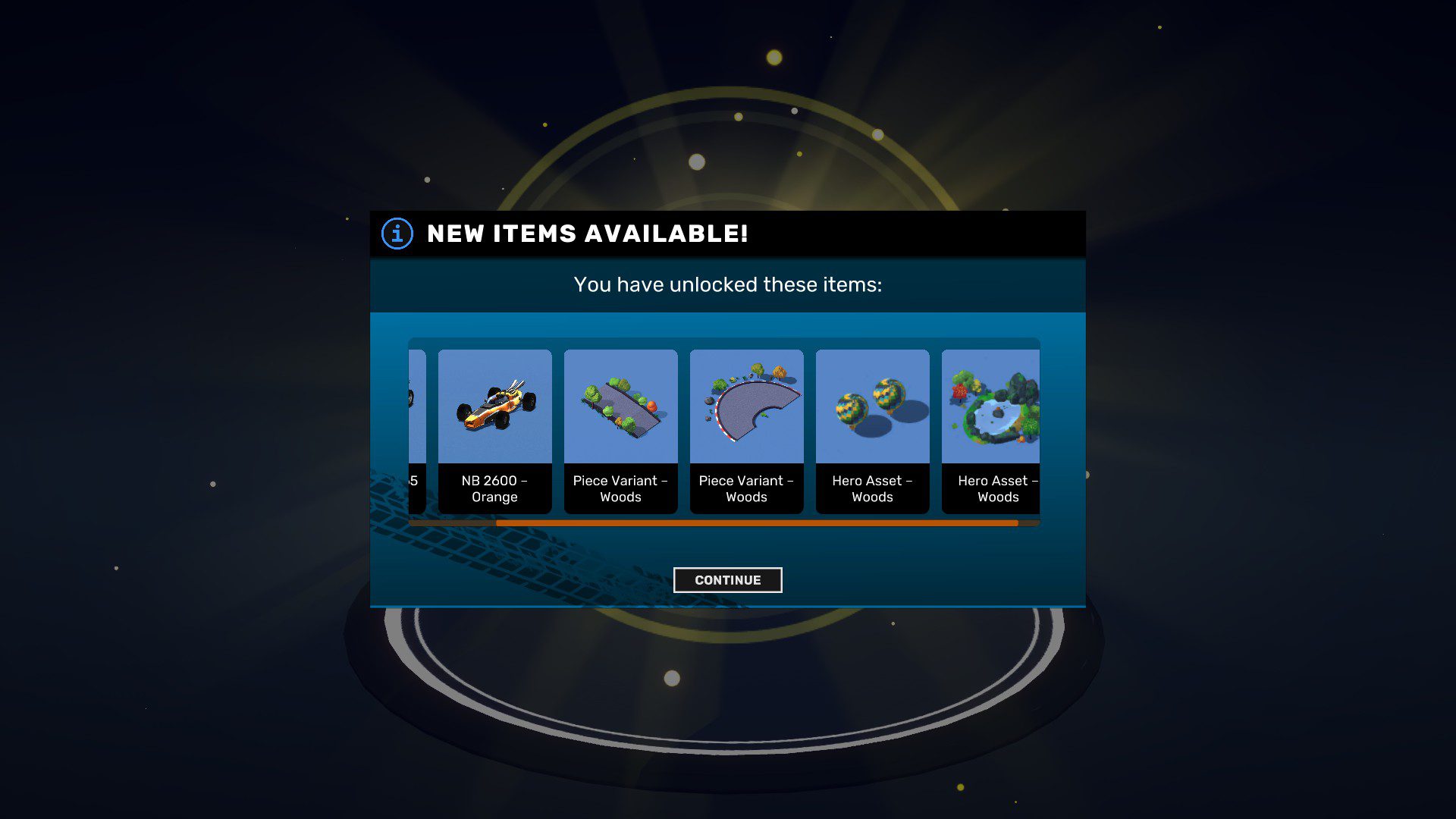 A sort of lootbox that contains various different tiles to build tracks out of and different colors for the vehicles