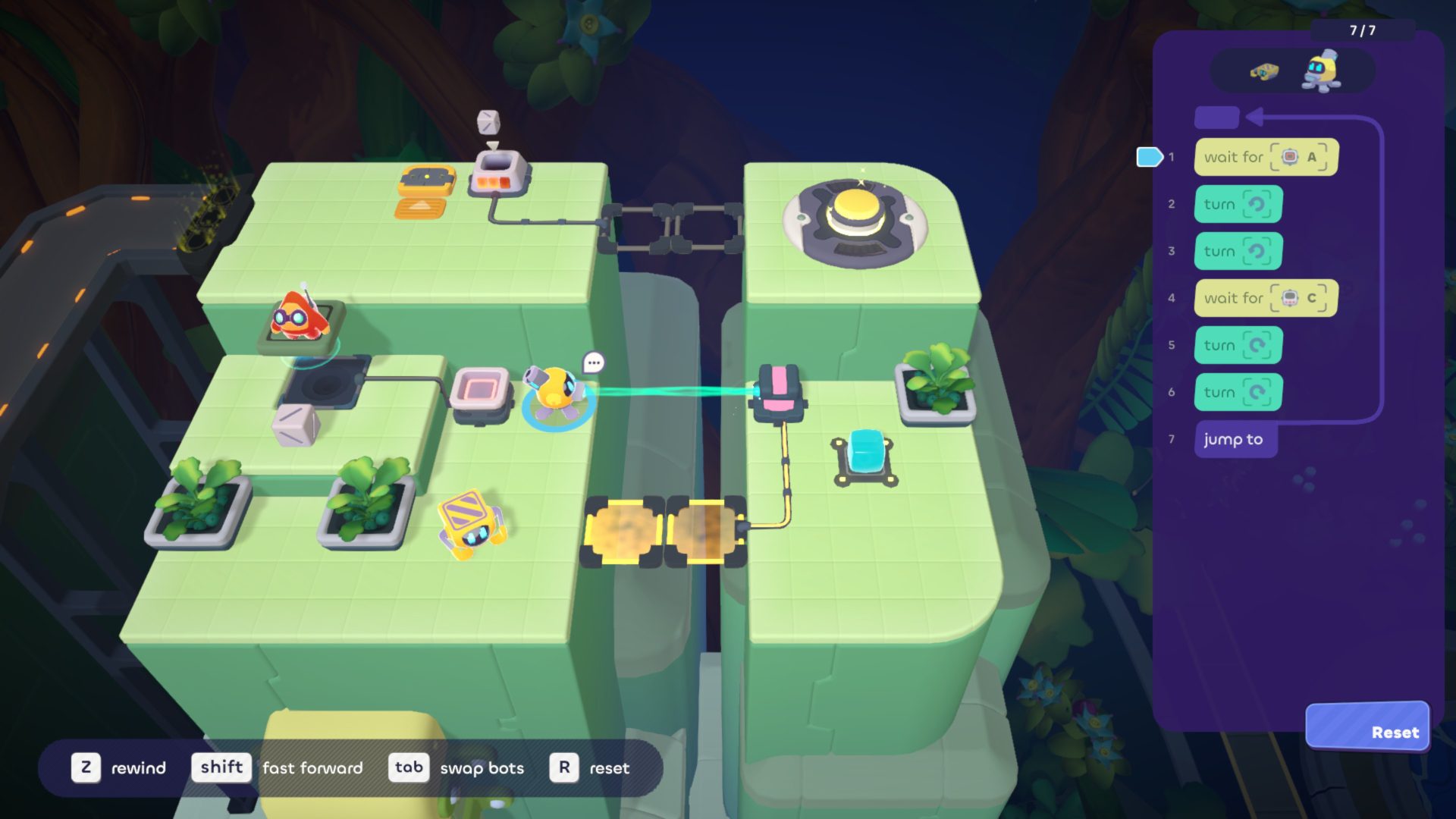 Later on you have to manage two or even three types of robots to make them work in tandem to complete a goal