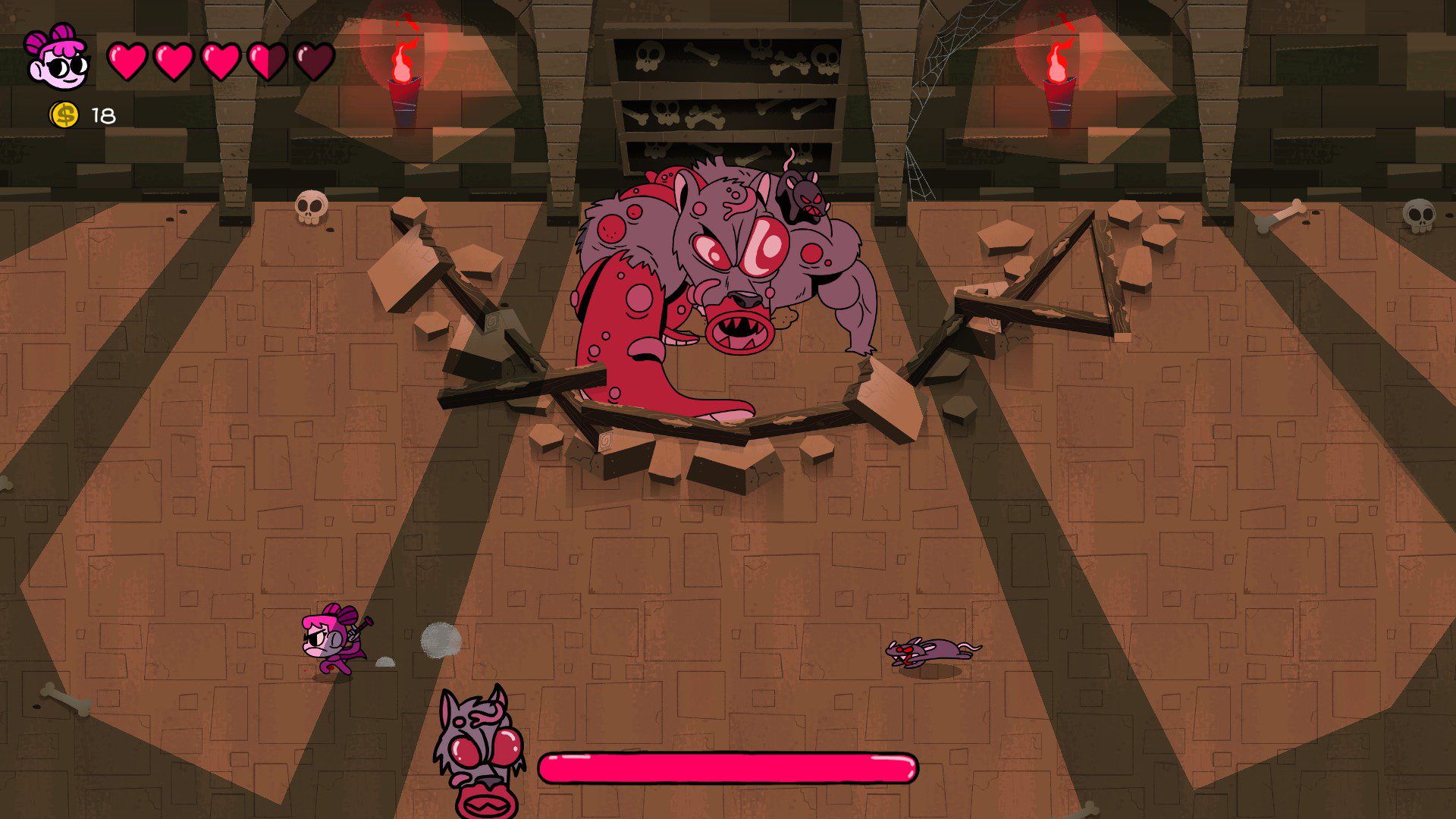 A mutated rat boss encounter