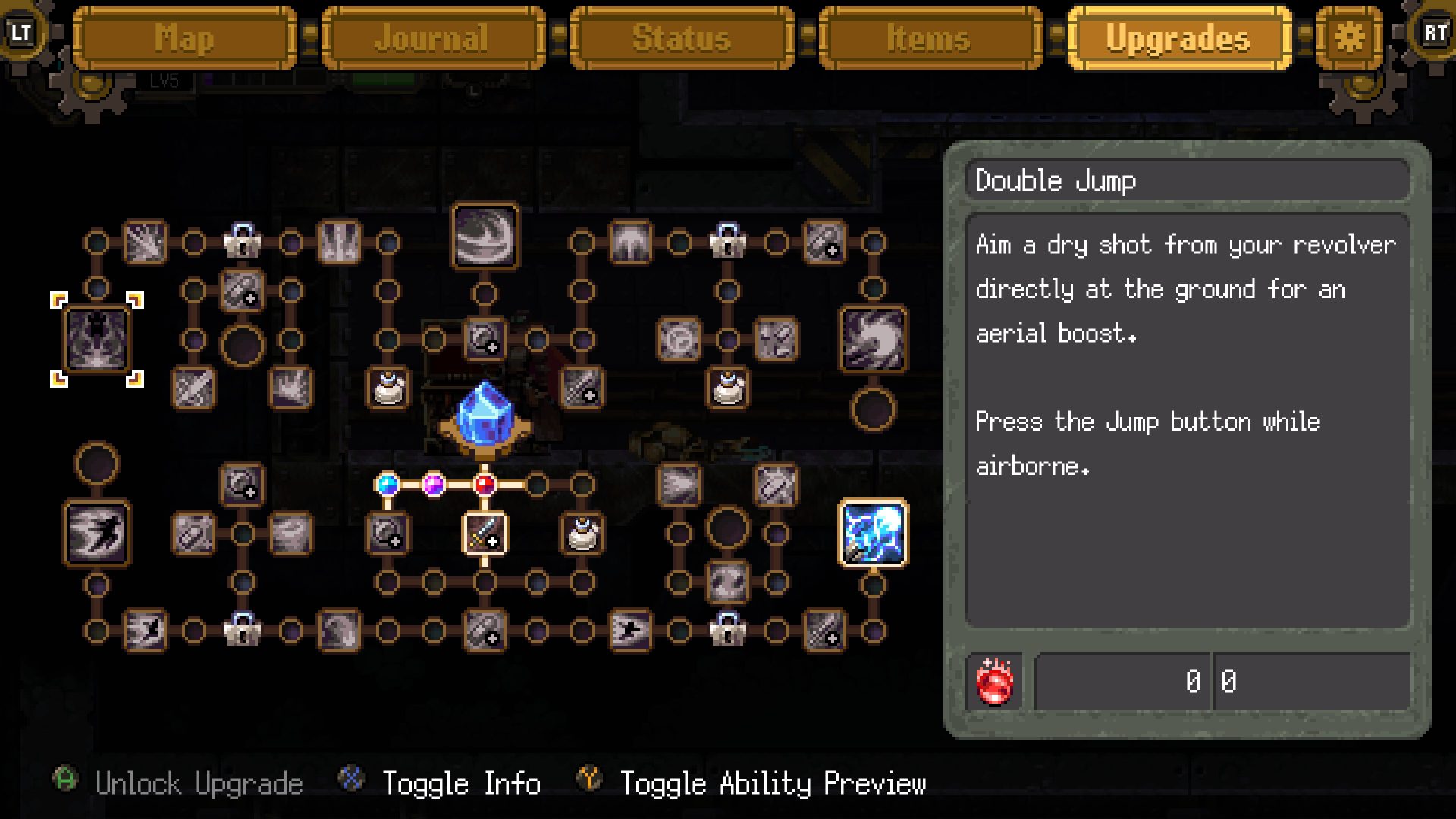 The Gem Board lets you spend abiltiies to improve Aletheia's abilities, but you can't get too far along in it without advancing the plot The Gem Board lets you spend abiltiies to improve Aletheia's abilities, but you can't get too far along in it without advancing the plot