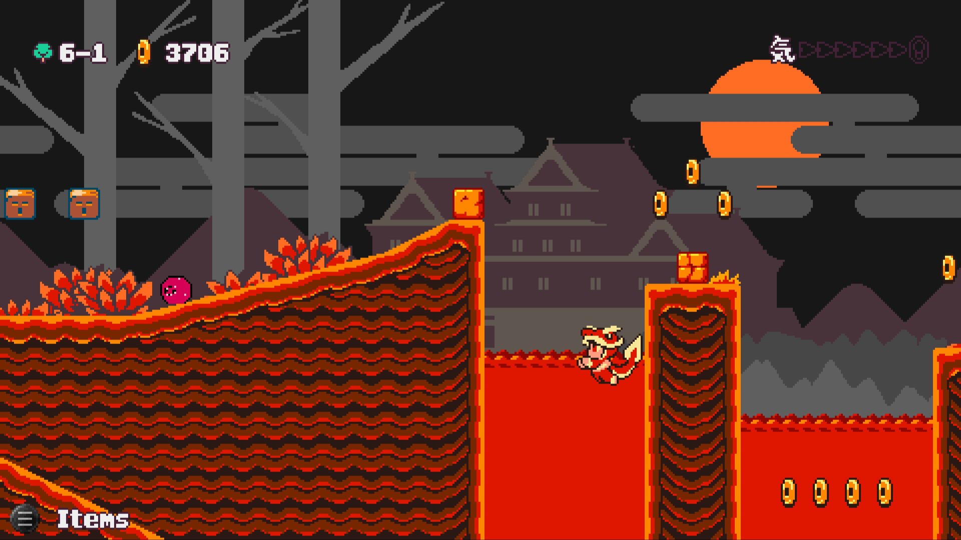 Each power up you can find offers an offensive ability and something to make getting around easier, like the Salamander's ability to swim in otherwise fatal lava Each power up you can find offers an offensive ability and something to make getting around easier, like the Salamander's ability to swim in otherwise fatal lava