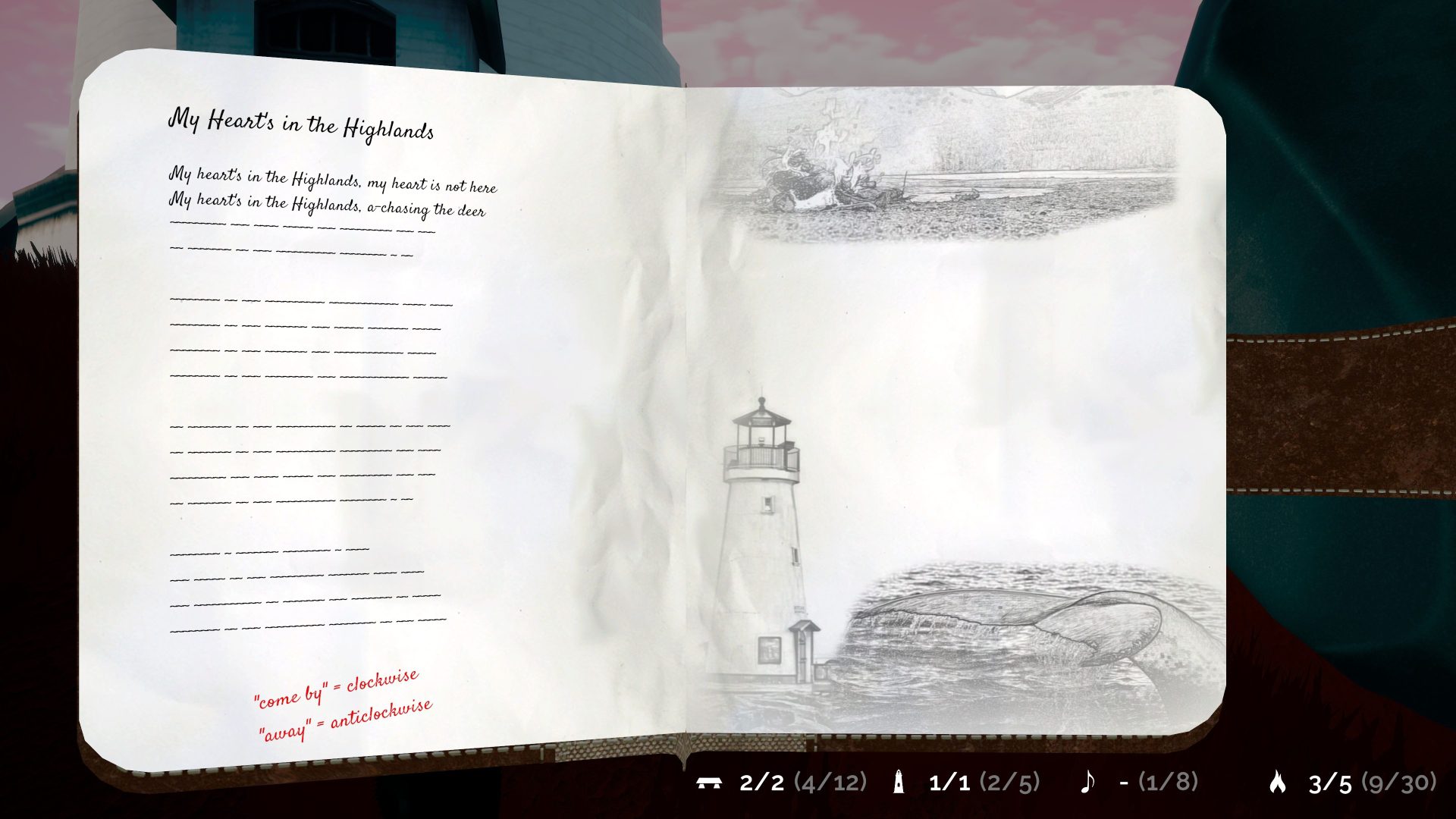 Cailey's journal can help you keep track of what you might be missing, but can't help you find them, or your way around the islands.