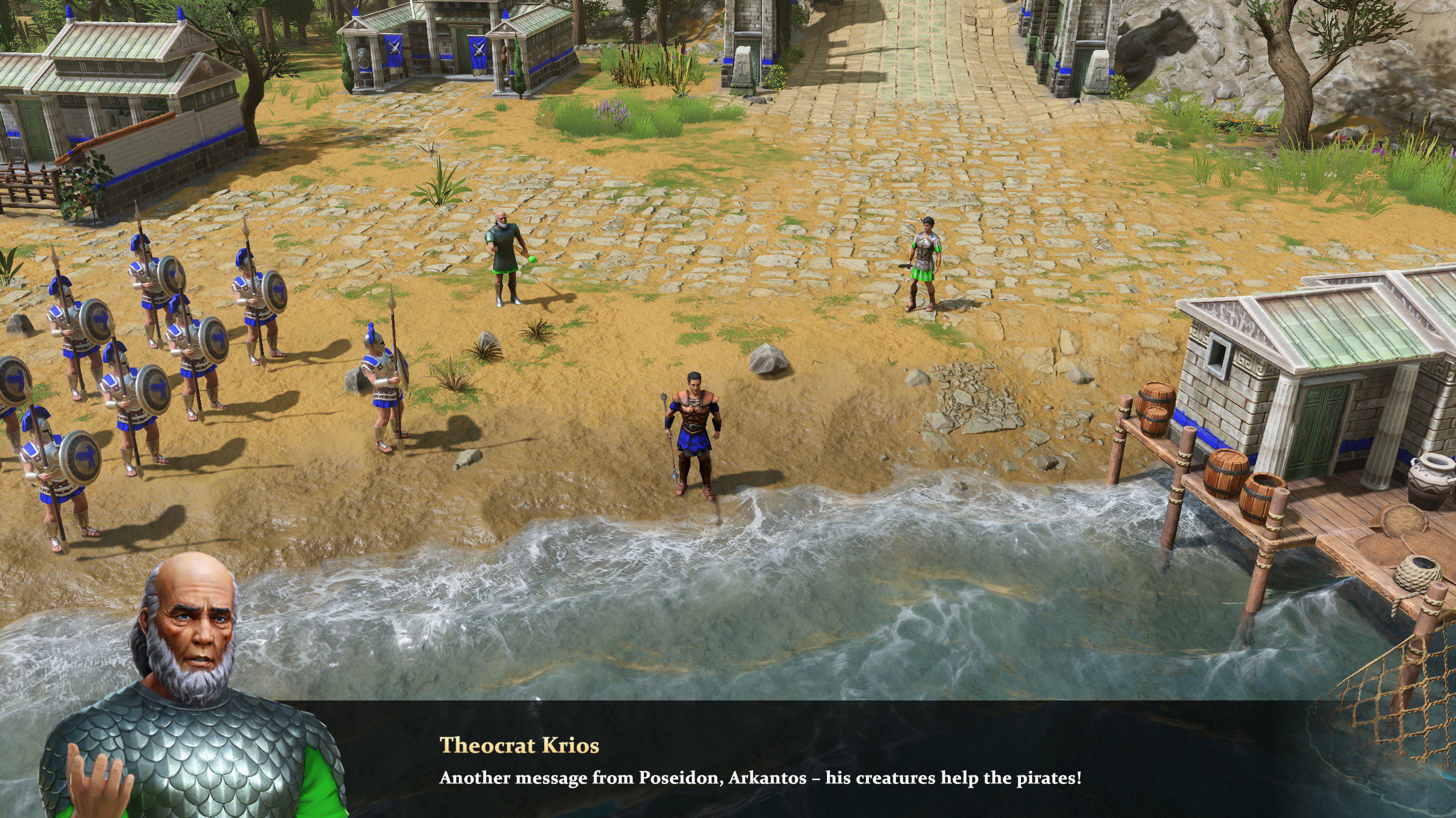 Age of Mythology: Retold Screenshot 01 Age of Mythology: Retold cutscene near a beach