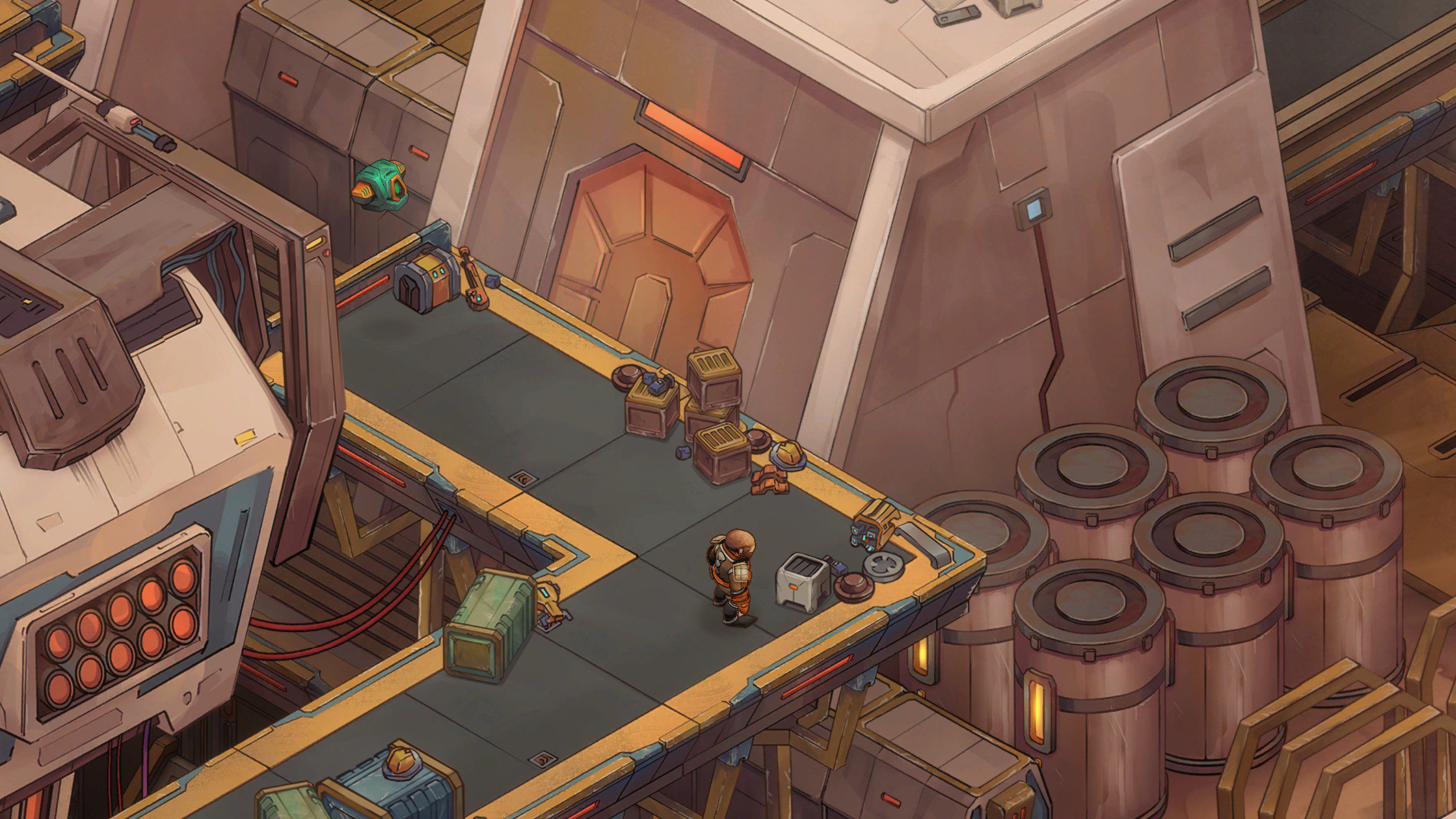 Dark Sky Screenshot 01 The isometric view of the space facilities in Dark Sky